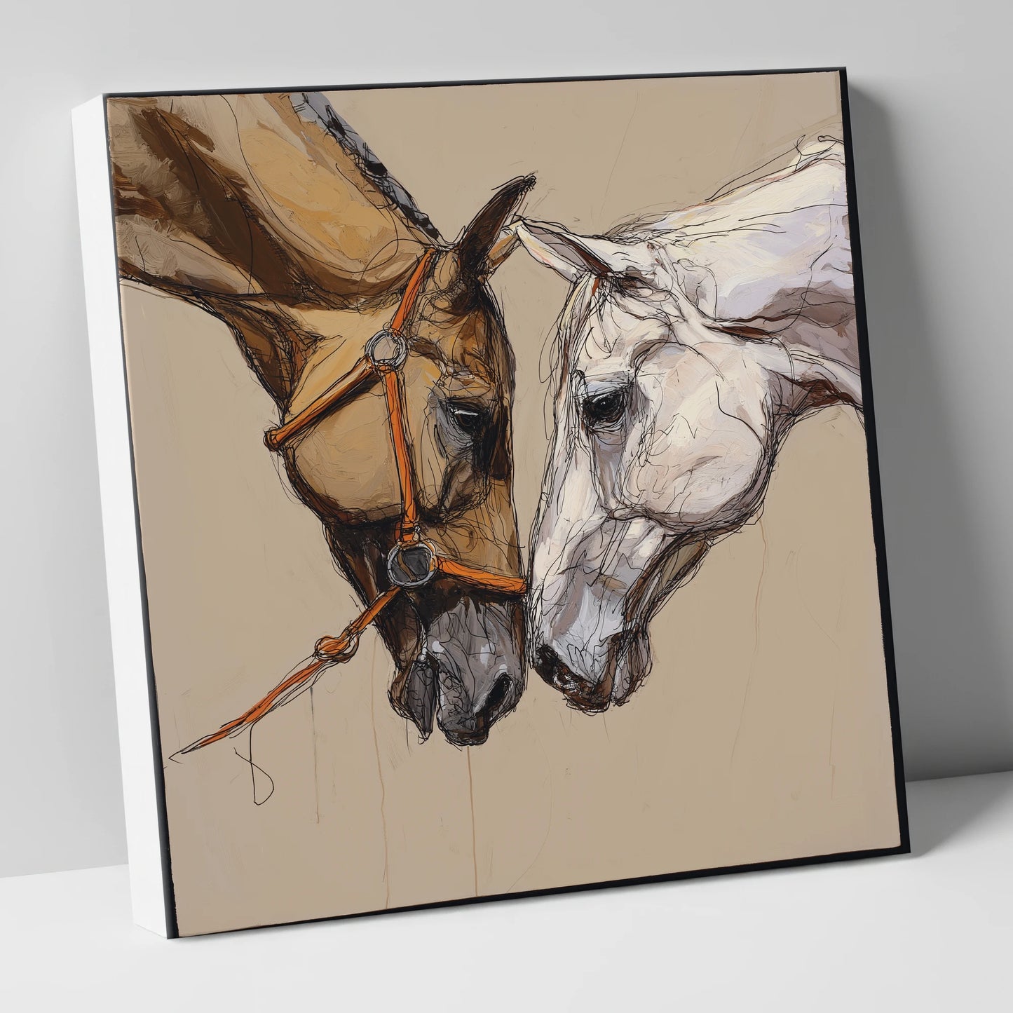 A Quiet Connection horse portrait canvas wall art