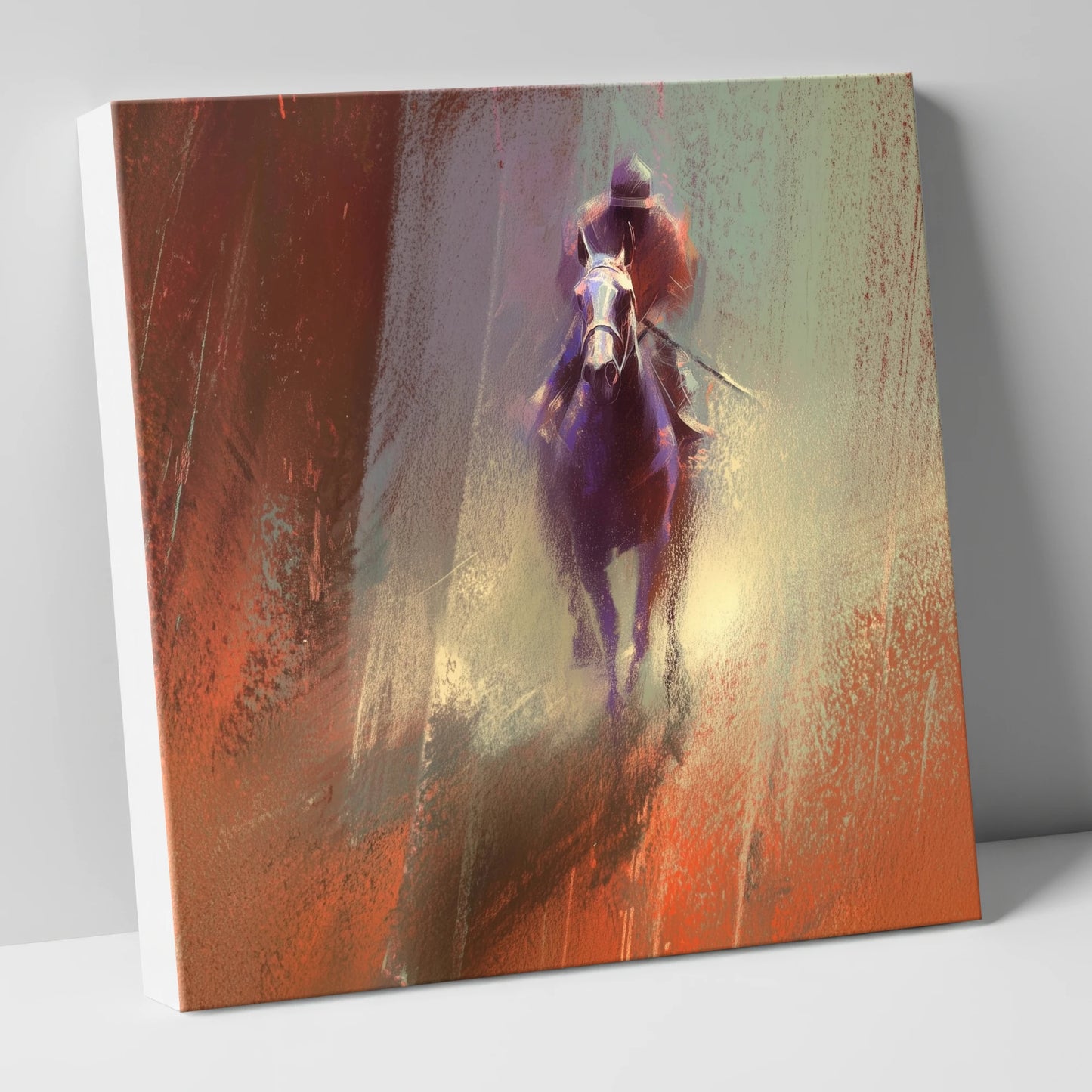 Out of the Haze racing horse canvas wall art