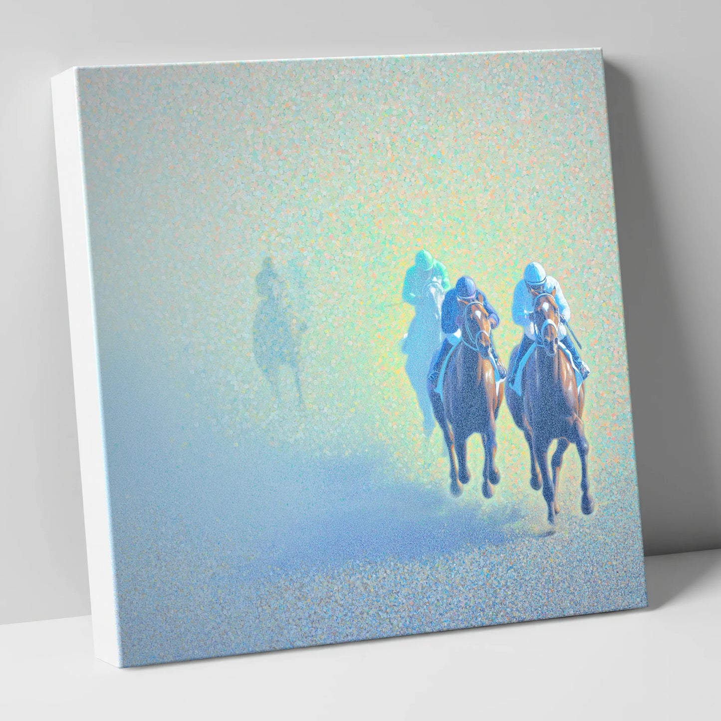 Luminous Morning Chase racing horse canvas wall art