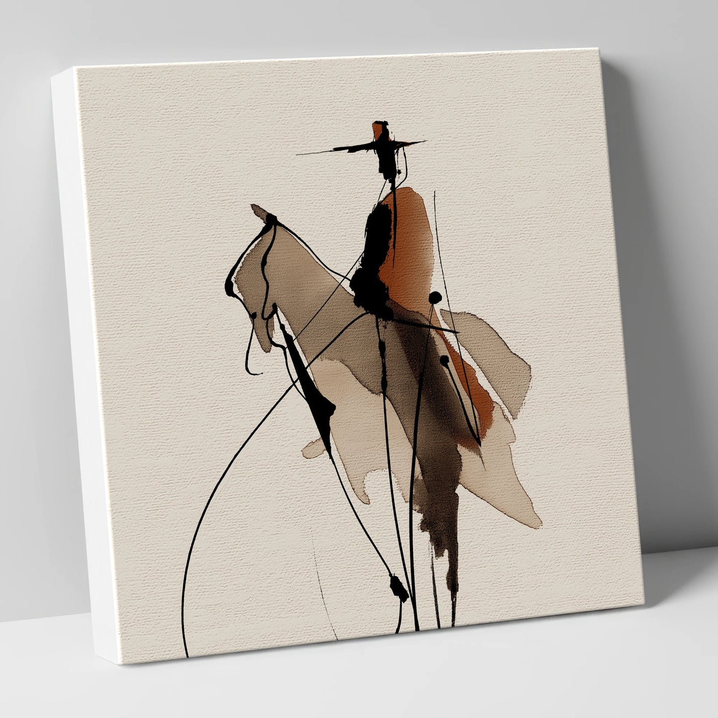 Vaquero Silhouette western horse canvas wall art