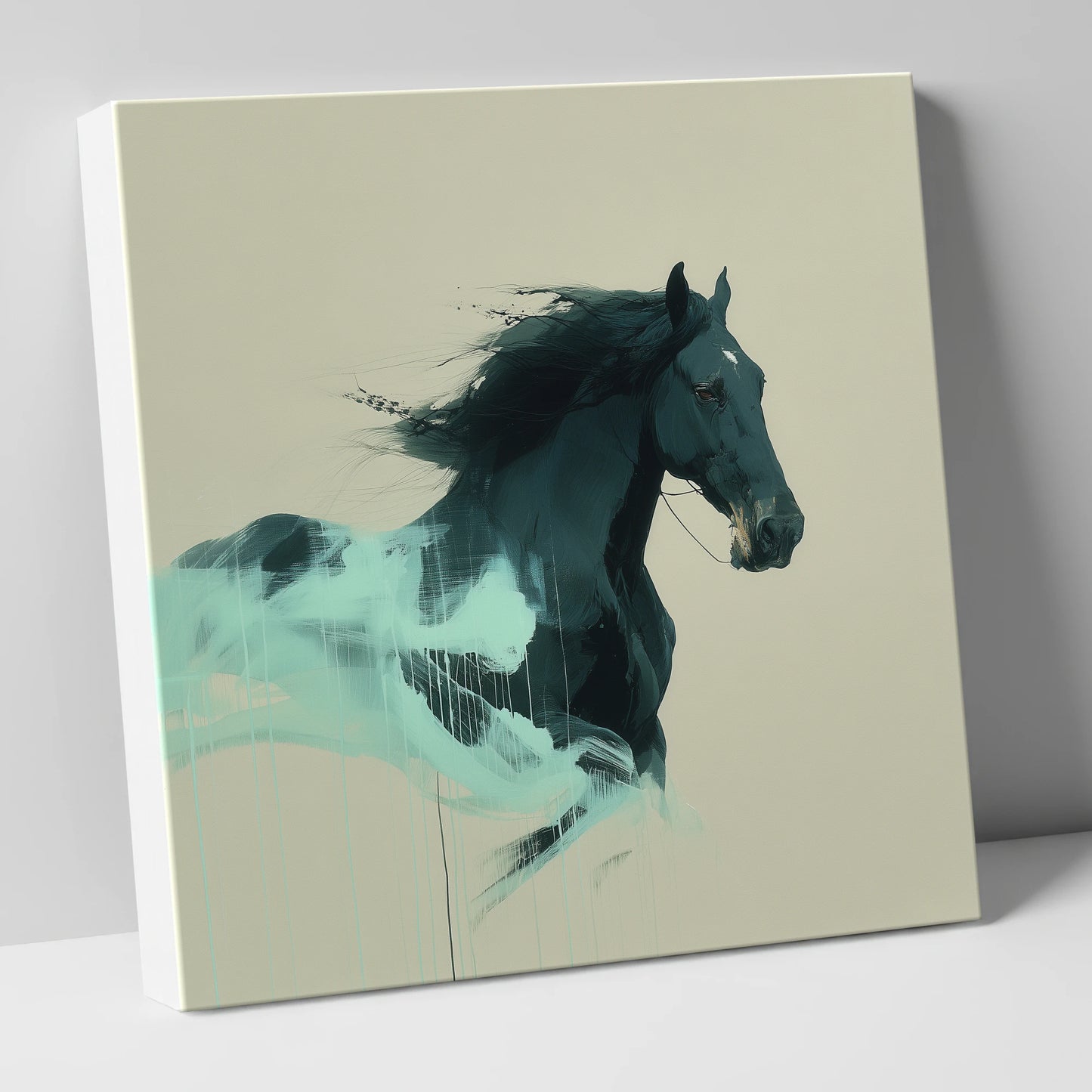 Midnight Teal Momentum horse breed canvas wall art