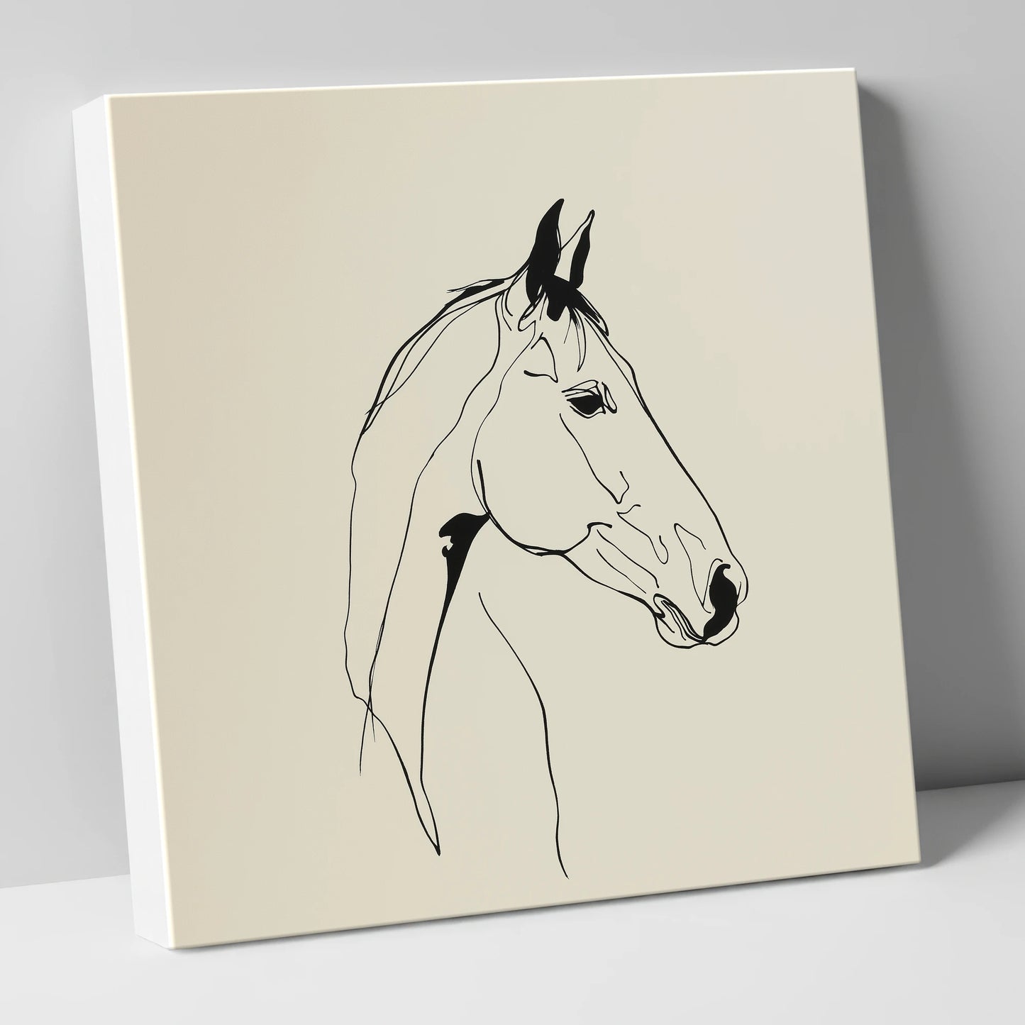 Elegant Equine Profile horse portrait canvas wall art