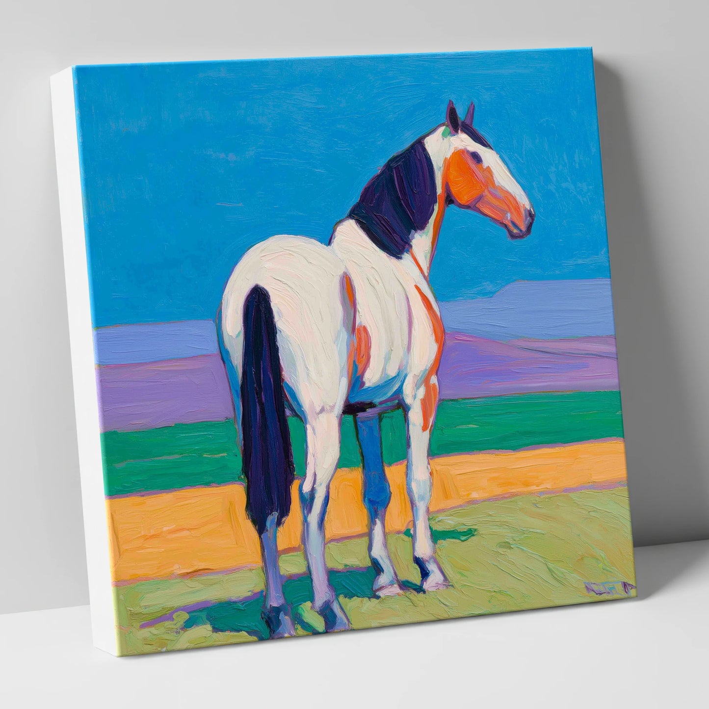 The Painted Sentinel horse breed canvas wall art