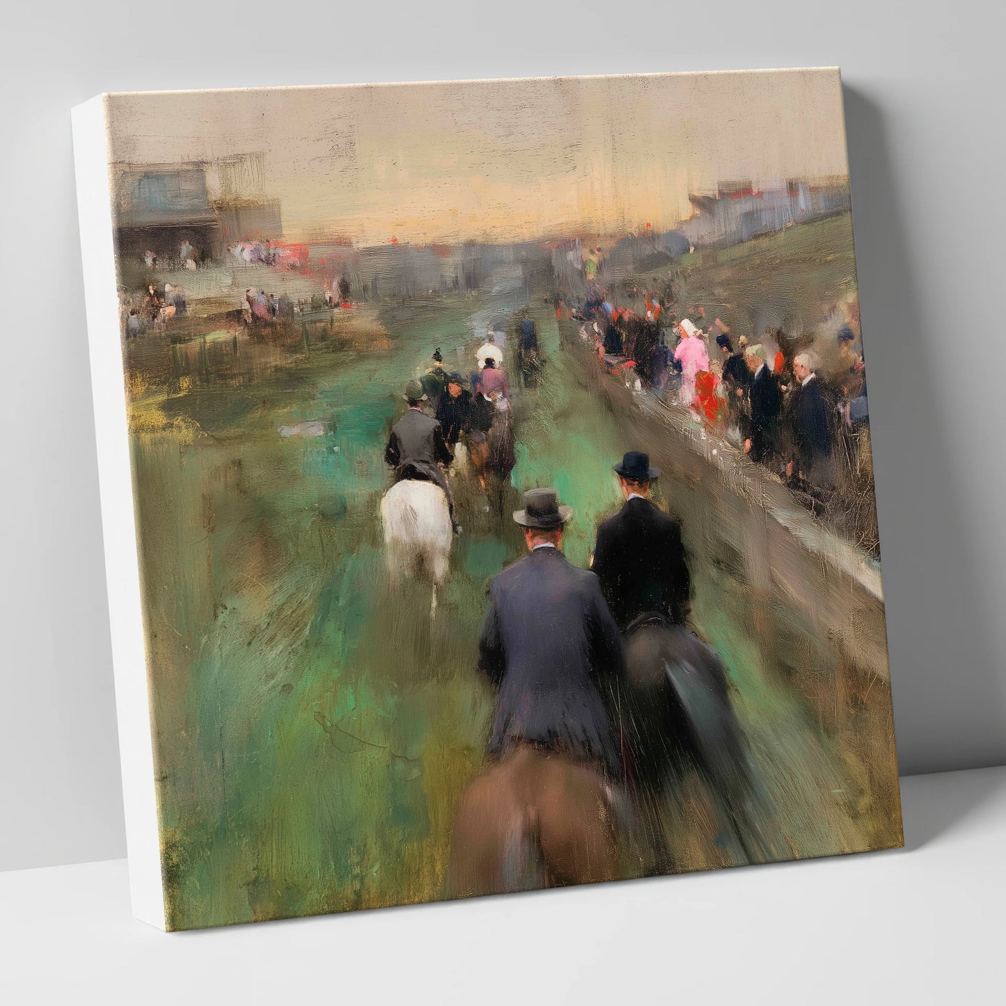 The Paddock Procession racing horse canvas wall art