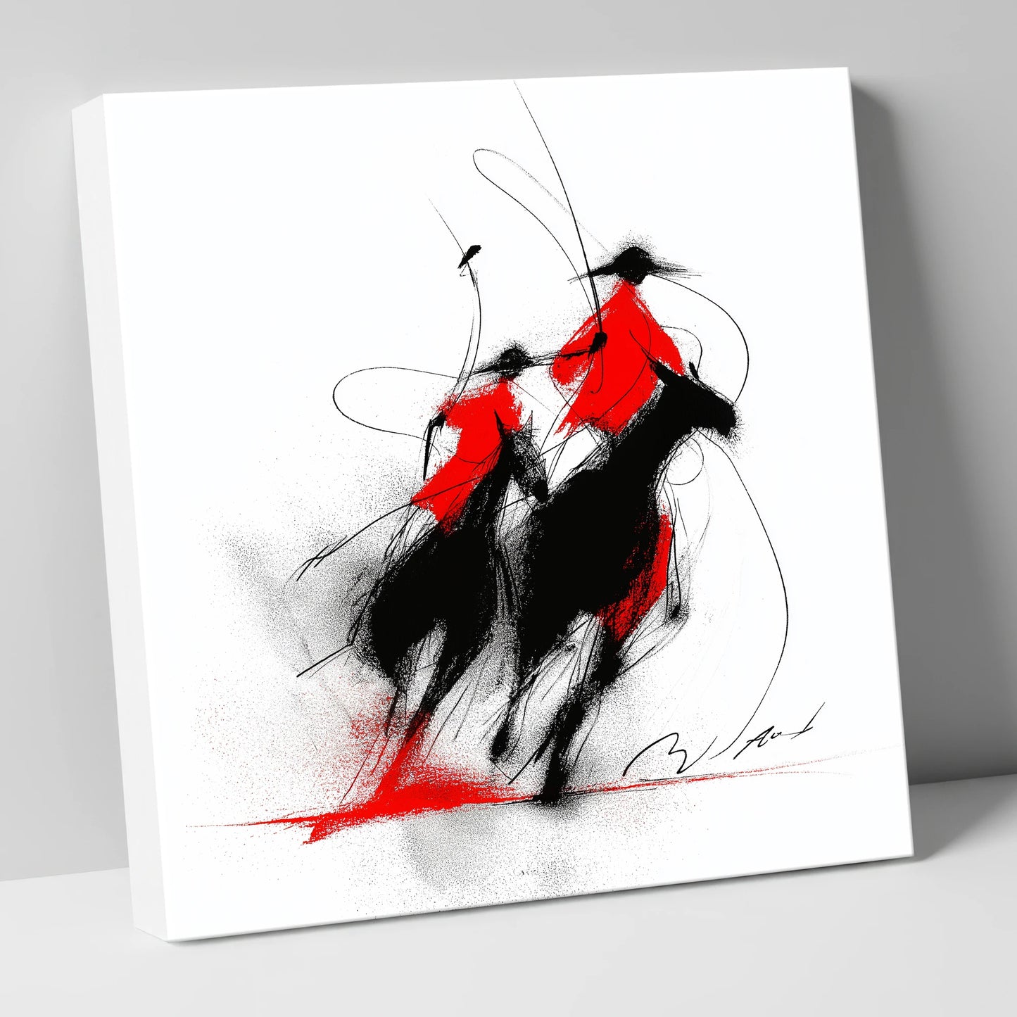 The Crimson Chukka polo horse canvas wall art