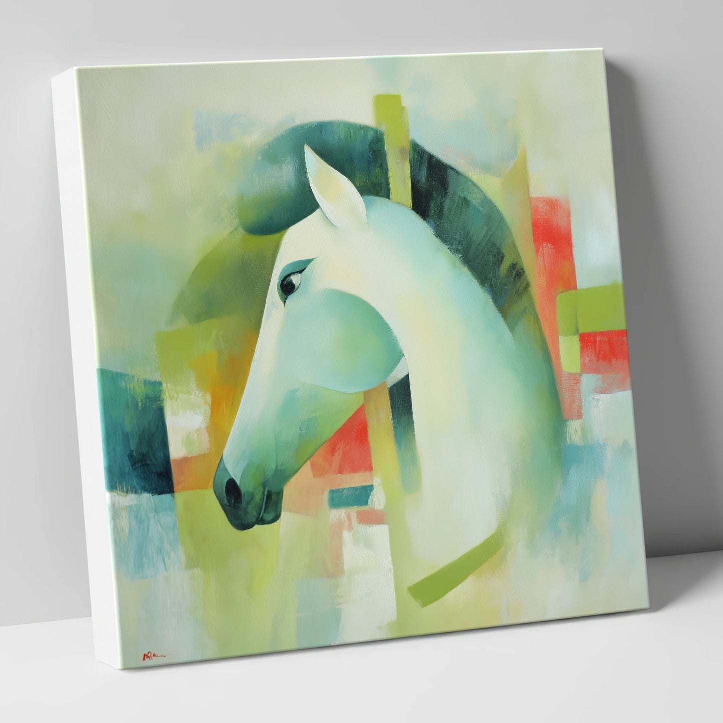 Modern Grey Profile horse breed canvas wall art