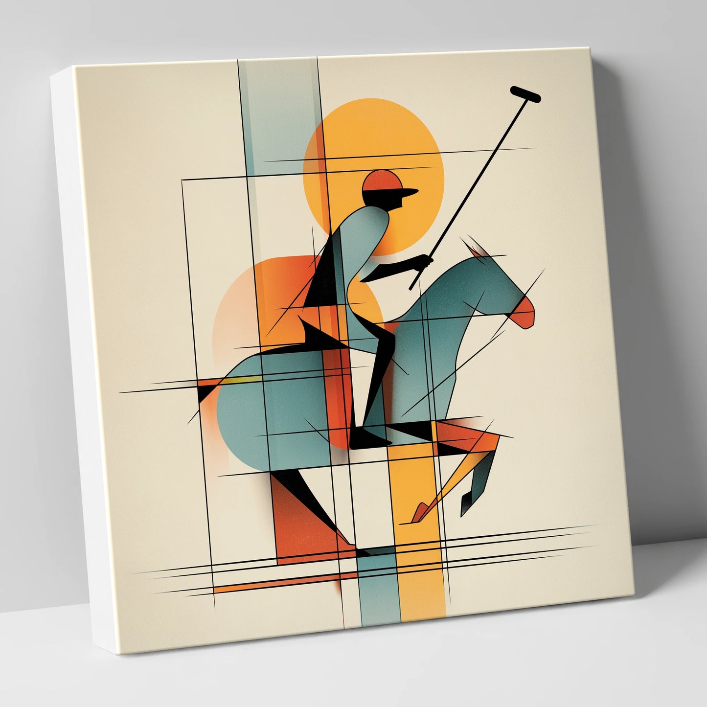 Structured Chukka polo horse canvas wall art