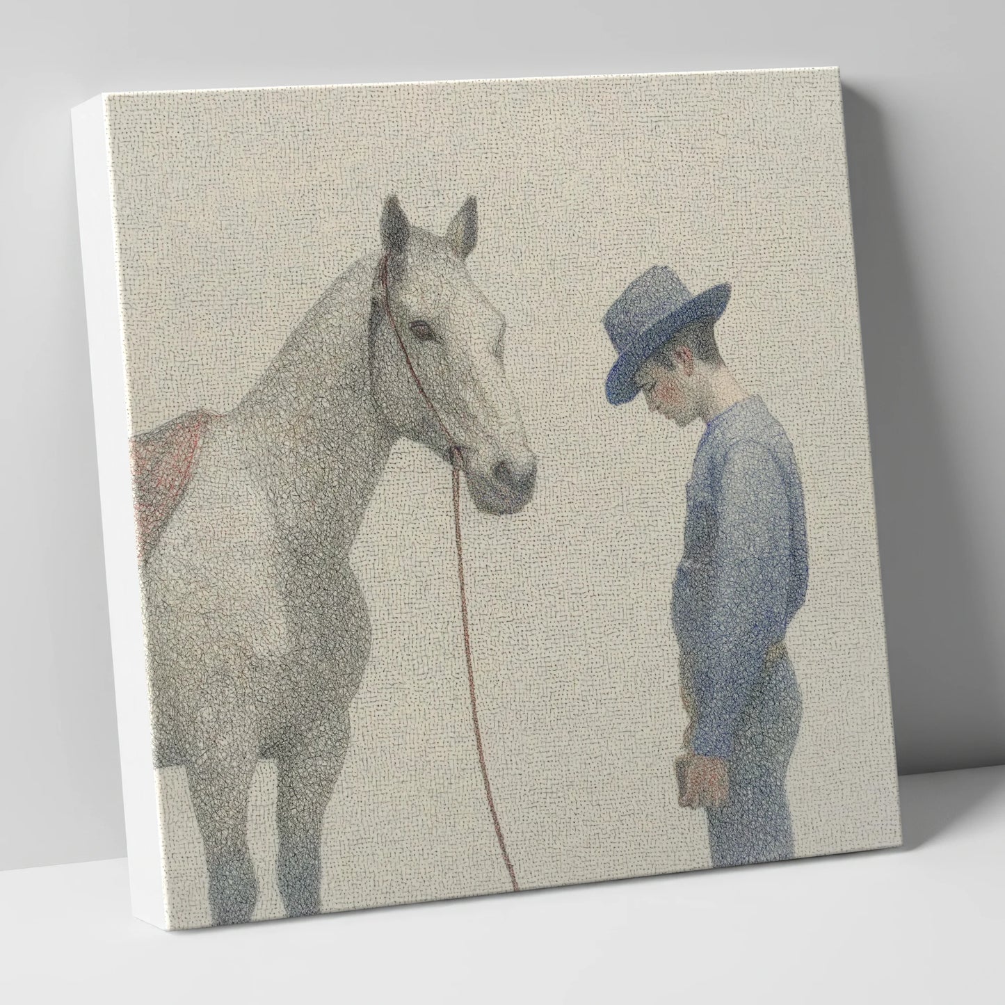 The Quiet Bond western horse canvas wall art