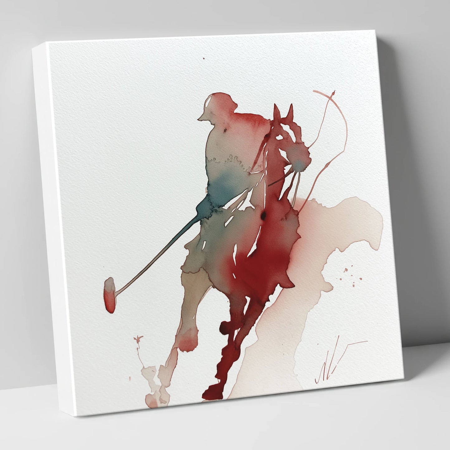 The Crimson Chukka polo horse canvas wall art