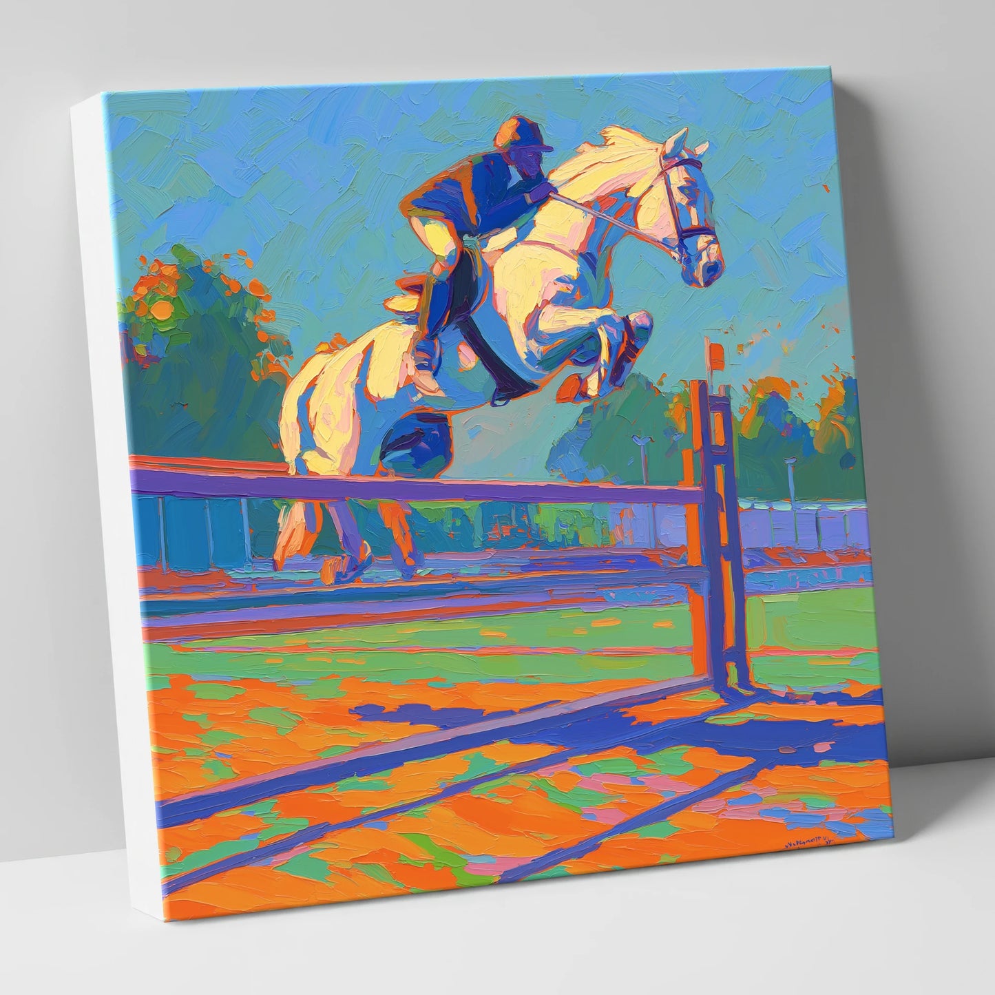 Vibrant Clearance show jumping horse canvas wall art