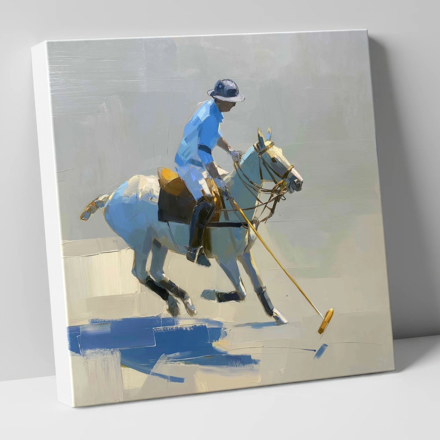 The Blue Chukka polo horse canvas wall art