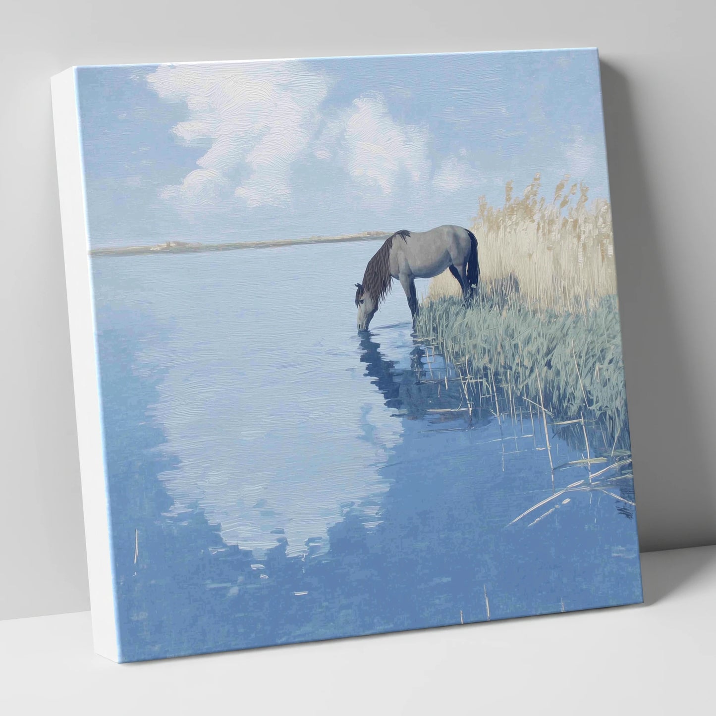 The Quiet Shallows horse landscape canvas wall art