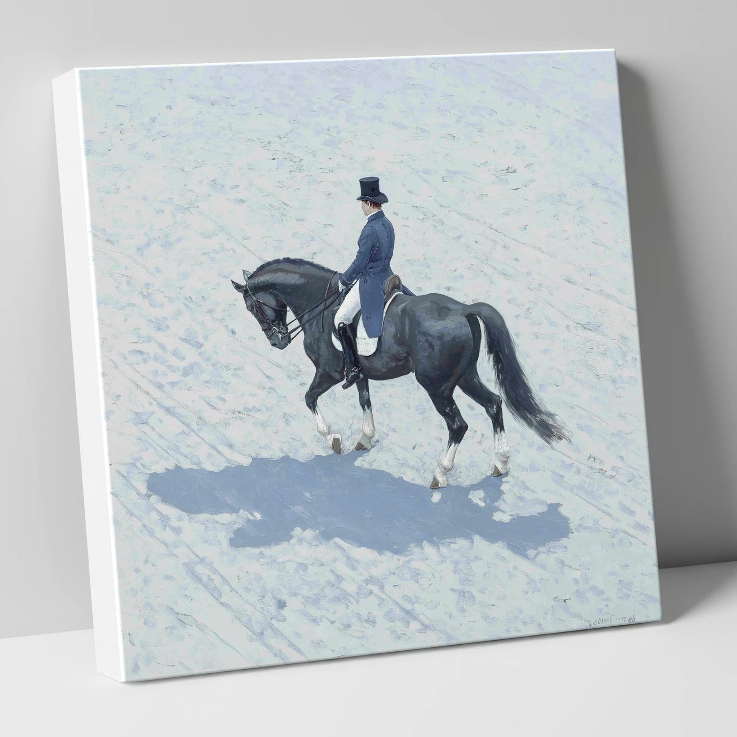 Focus and Shadow dressage horse canvas wall art