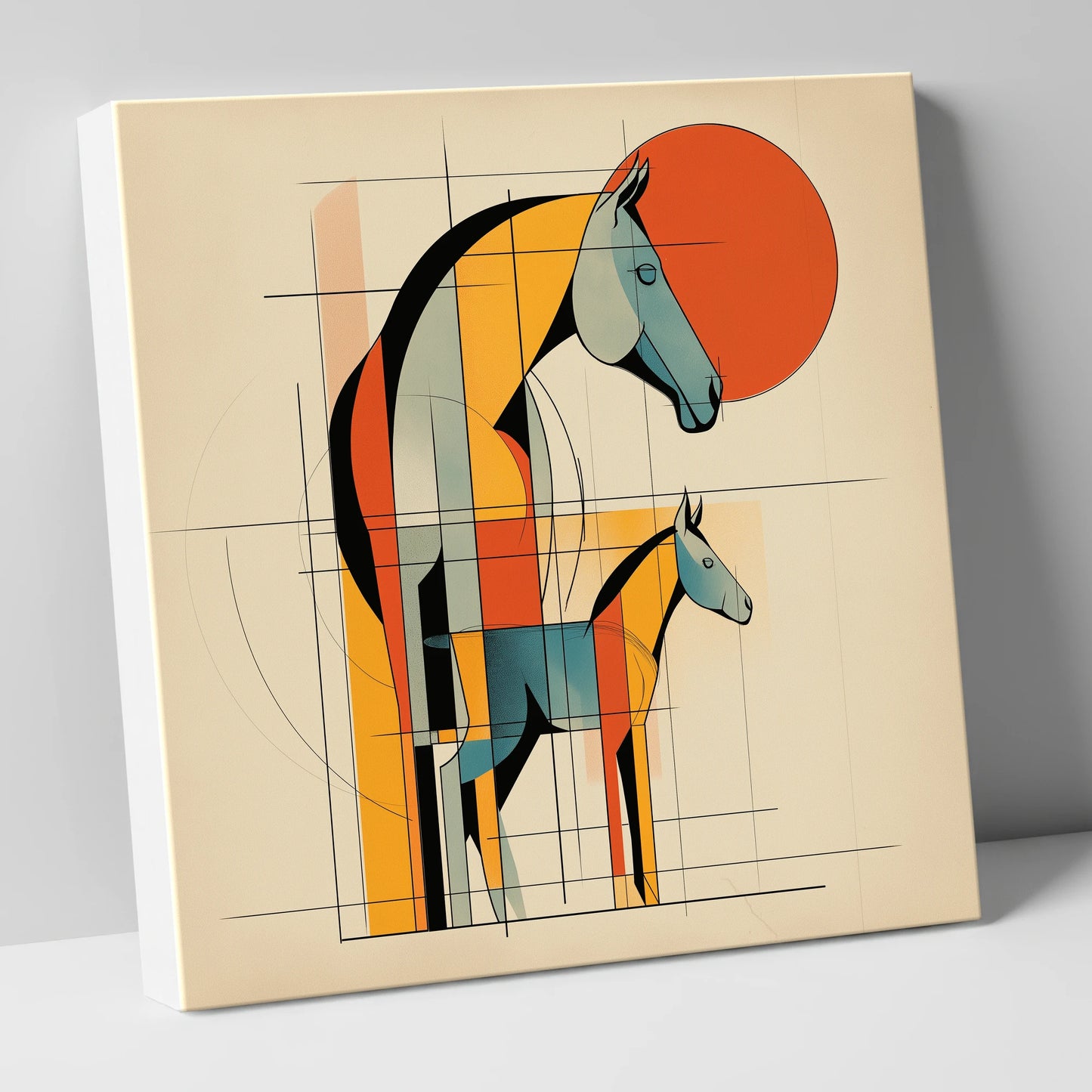 Structured Equine Harmony mare & foal canvas wall art