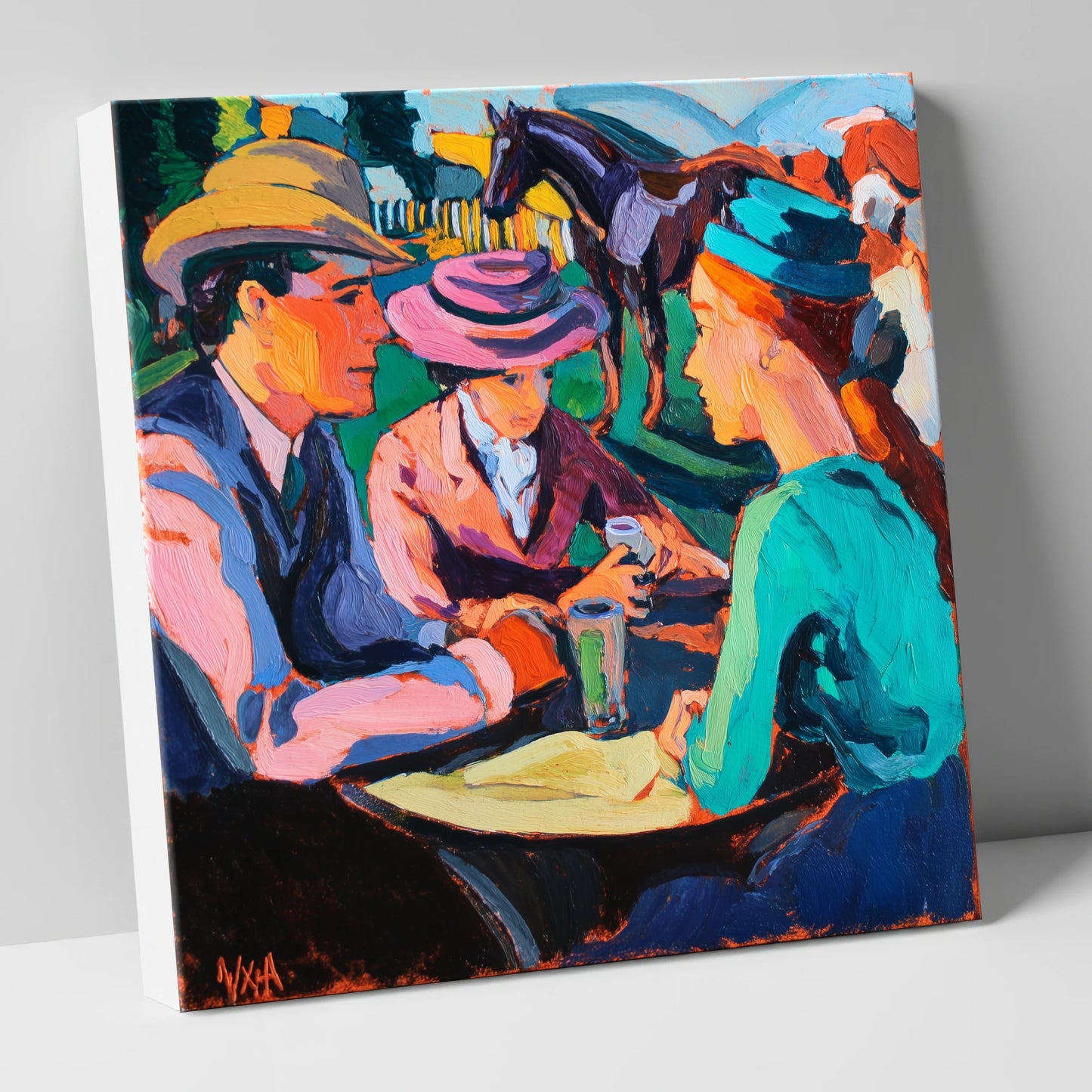 Paddock Society racing horse canvas wall art