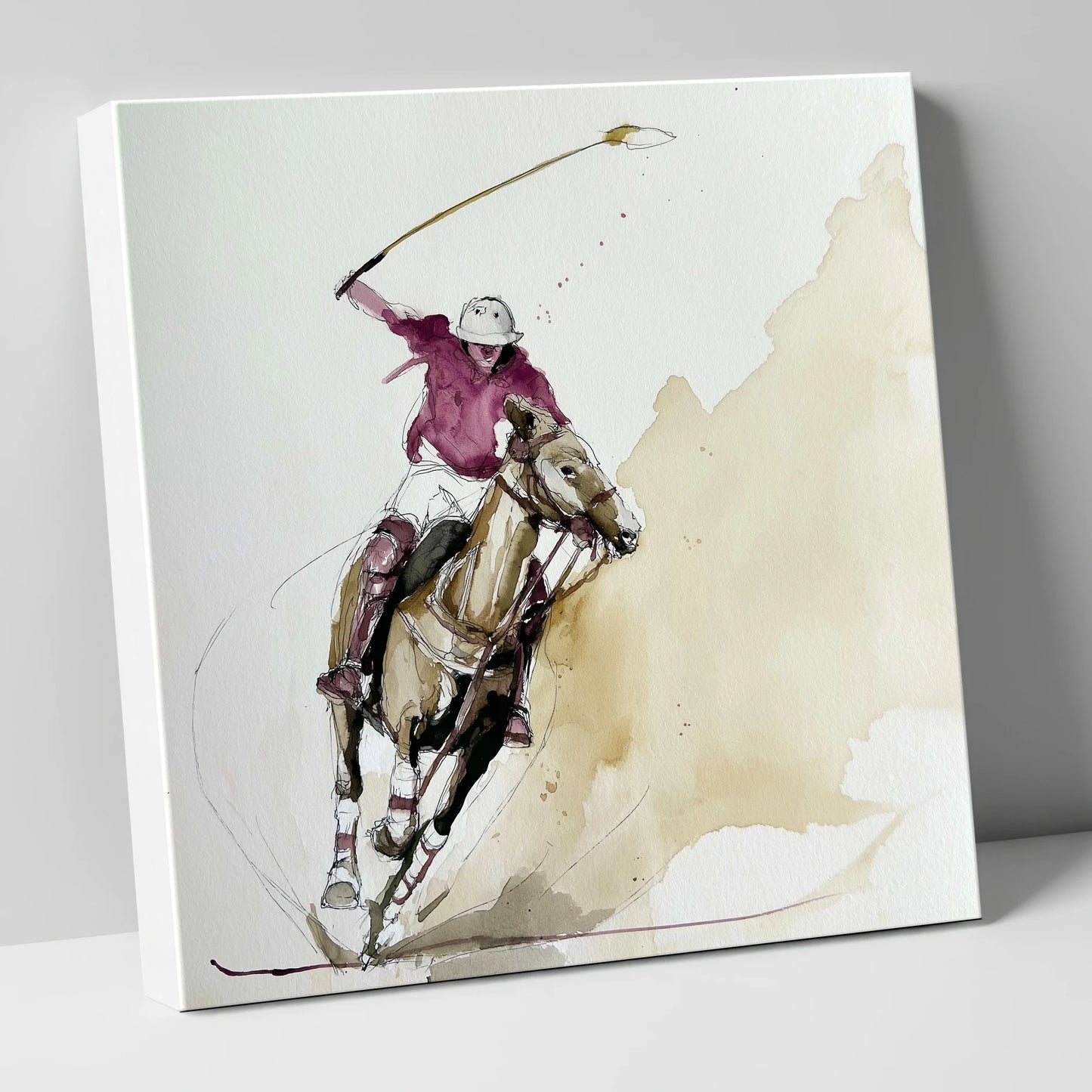 The Decisive Swing polo horse canvas wall art