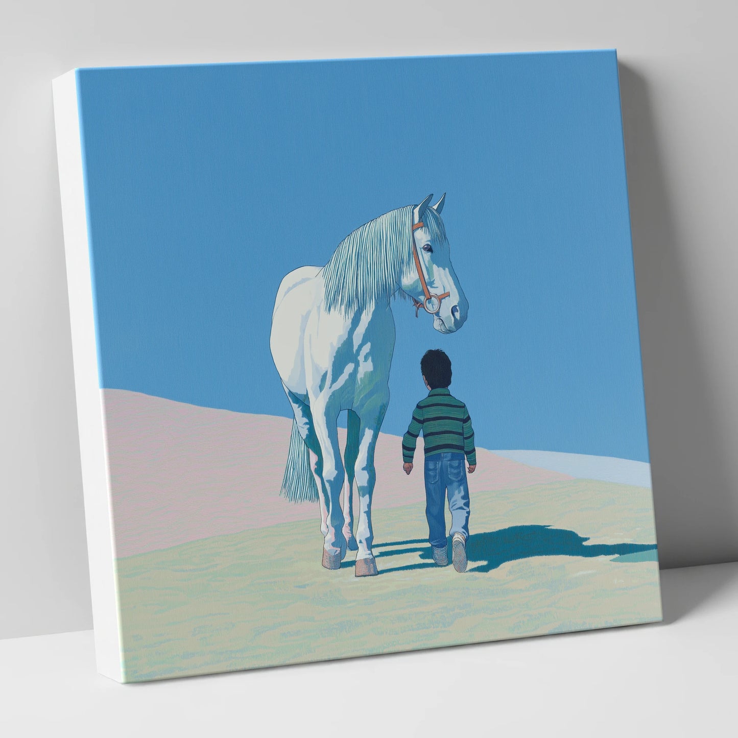 The Quiet Companion horse & rider canvas wall art