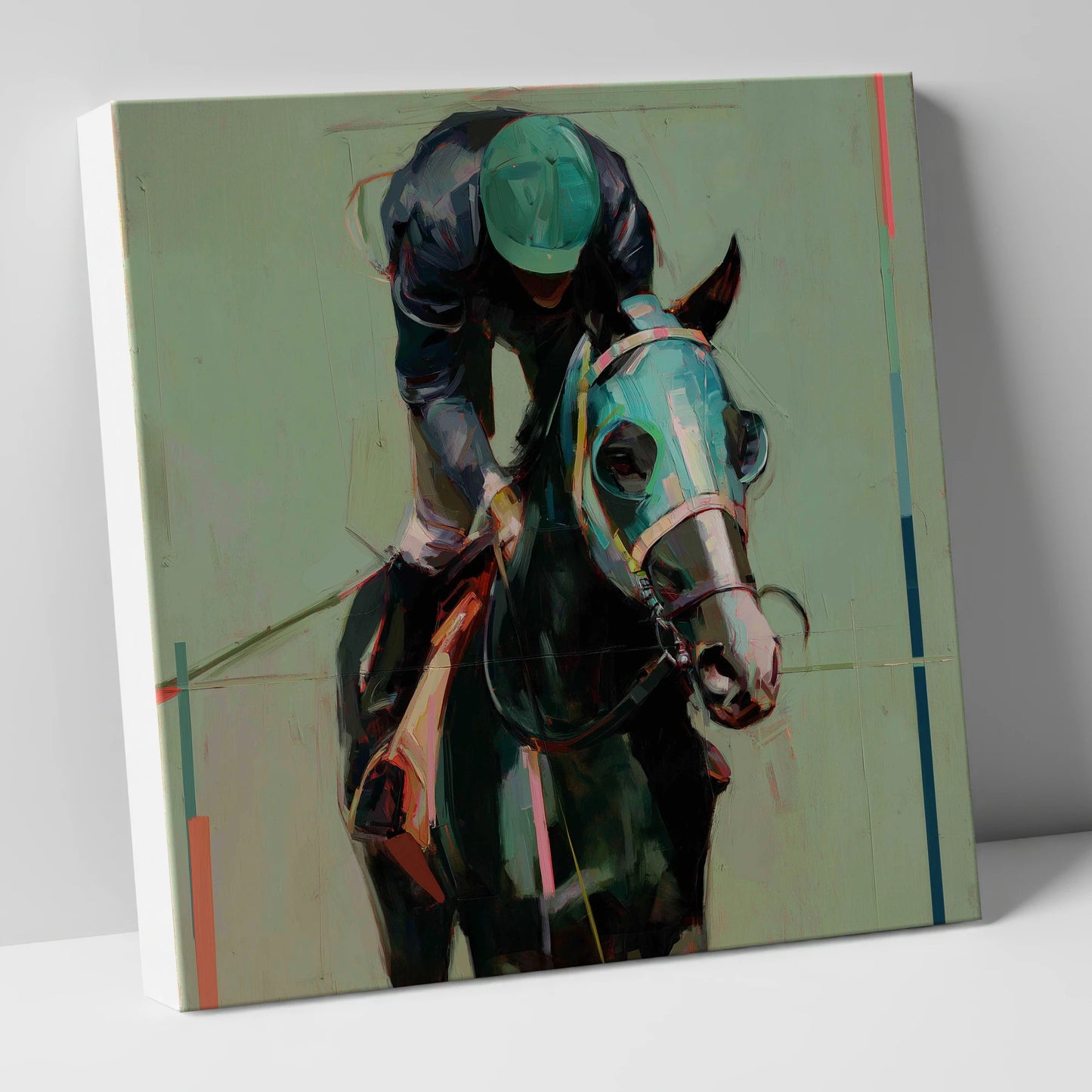 Blinkered Focus racing horse canvas wall art