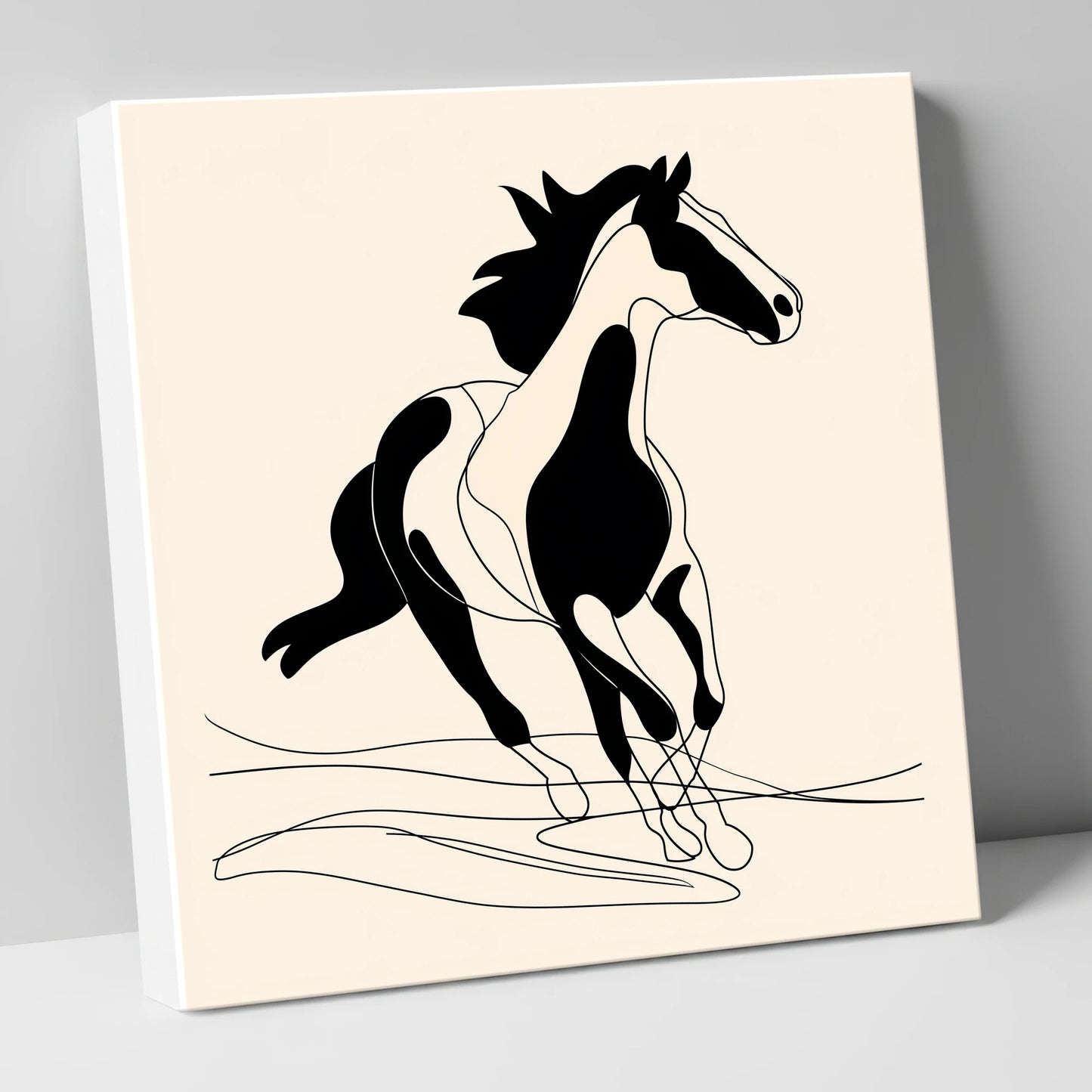 Fluid Equine Silhouette wild horses canvas wall art