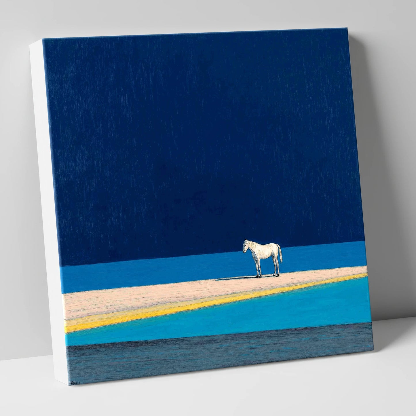 Midnight Blue Horizon horse landscape canvas wall art