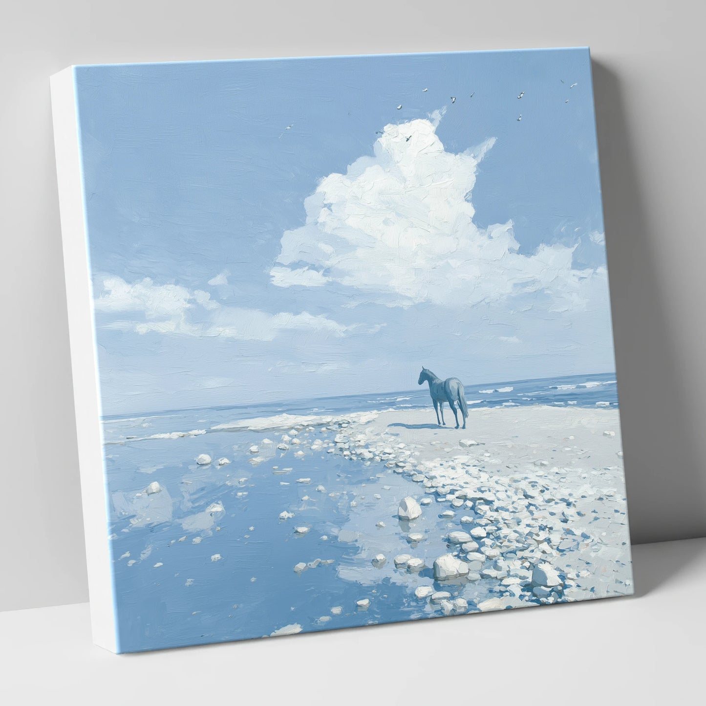 Solitude on the Shore horse landscape canvas wall art