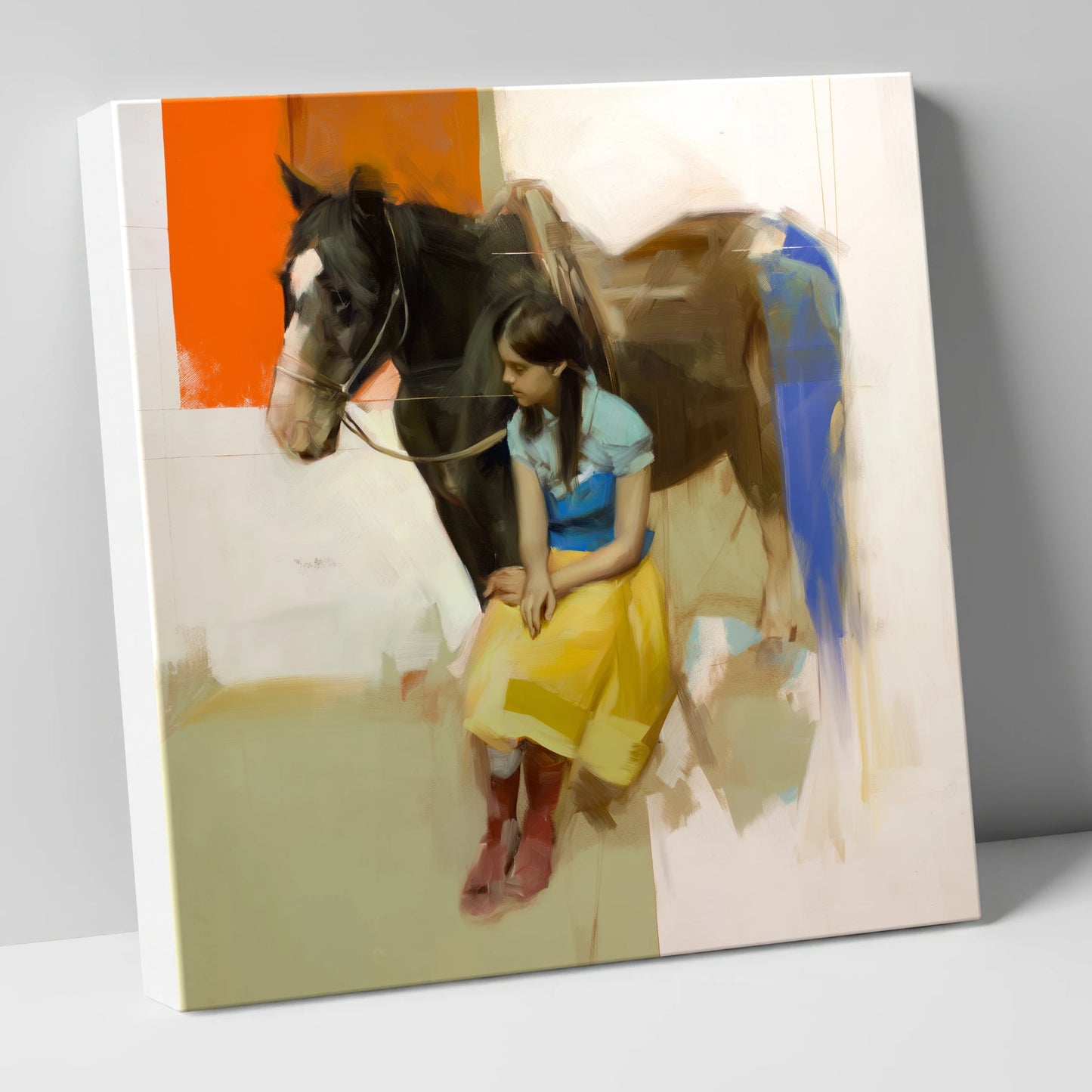 The Colour of Trust horse & rider canvas wall art