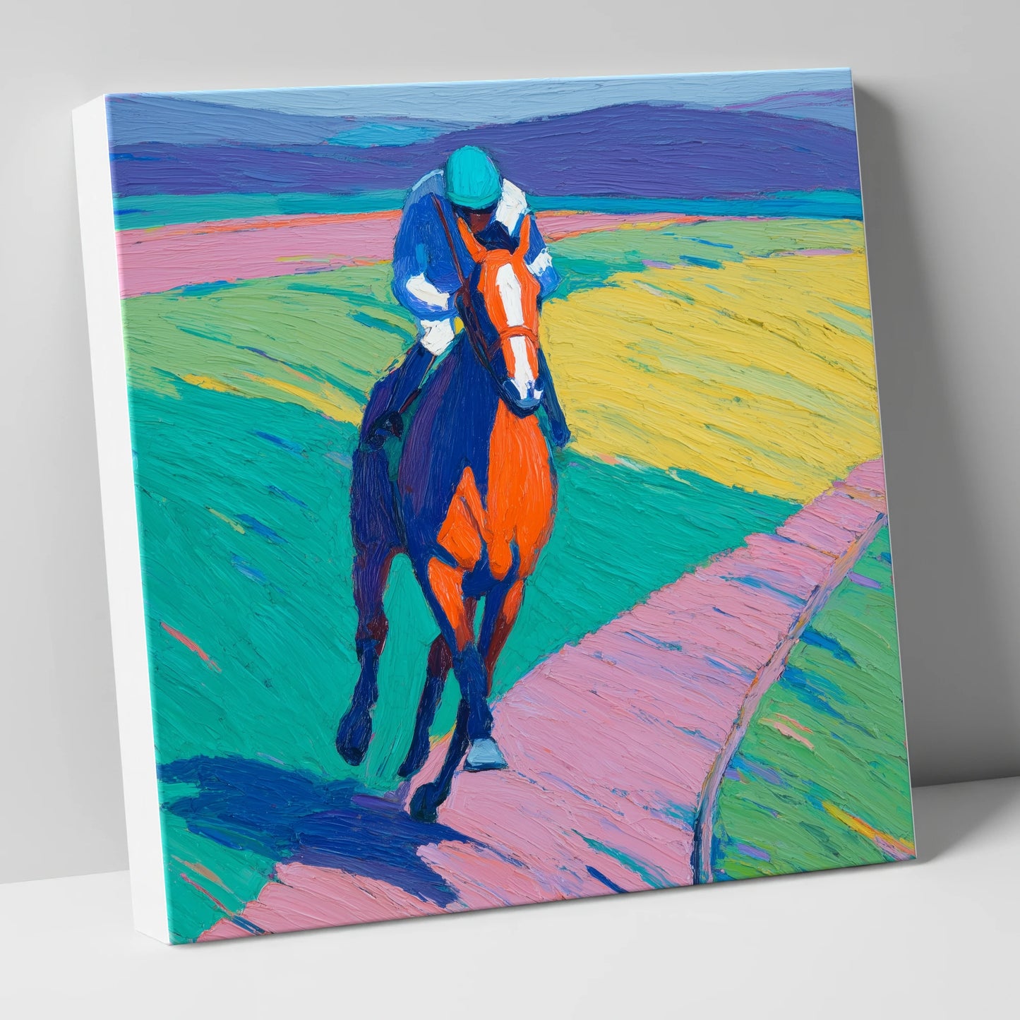 The Vivid Gallop racing horse canvas wall art