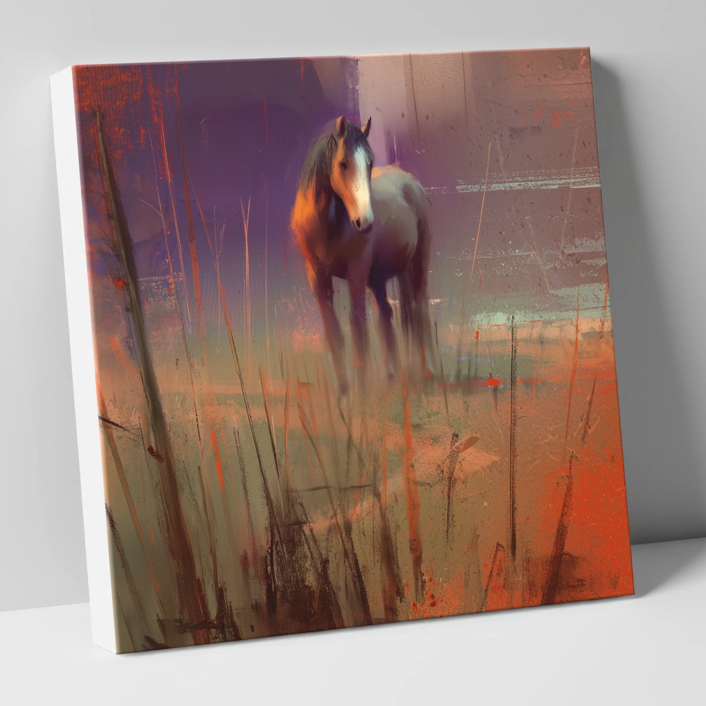 Violet Dawn Solitude horse landscape canvas wall art