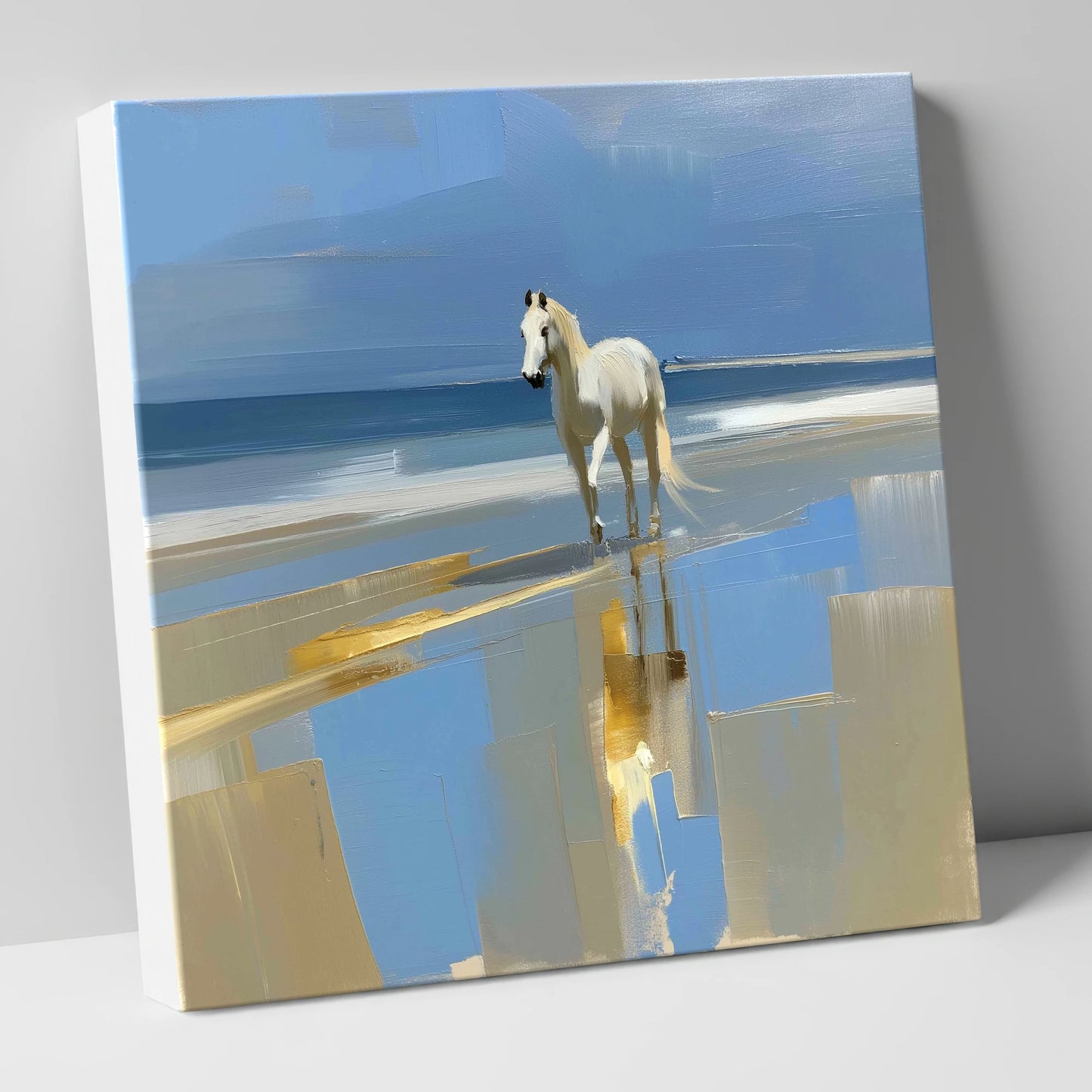 Coastal Reflection horse landscape canvas wall art