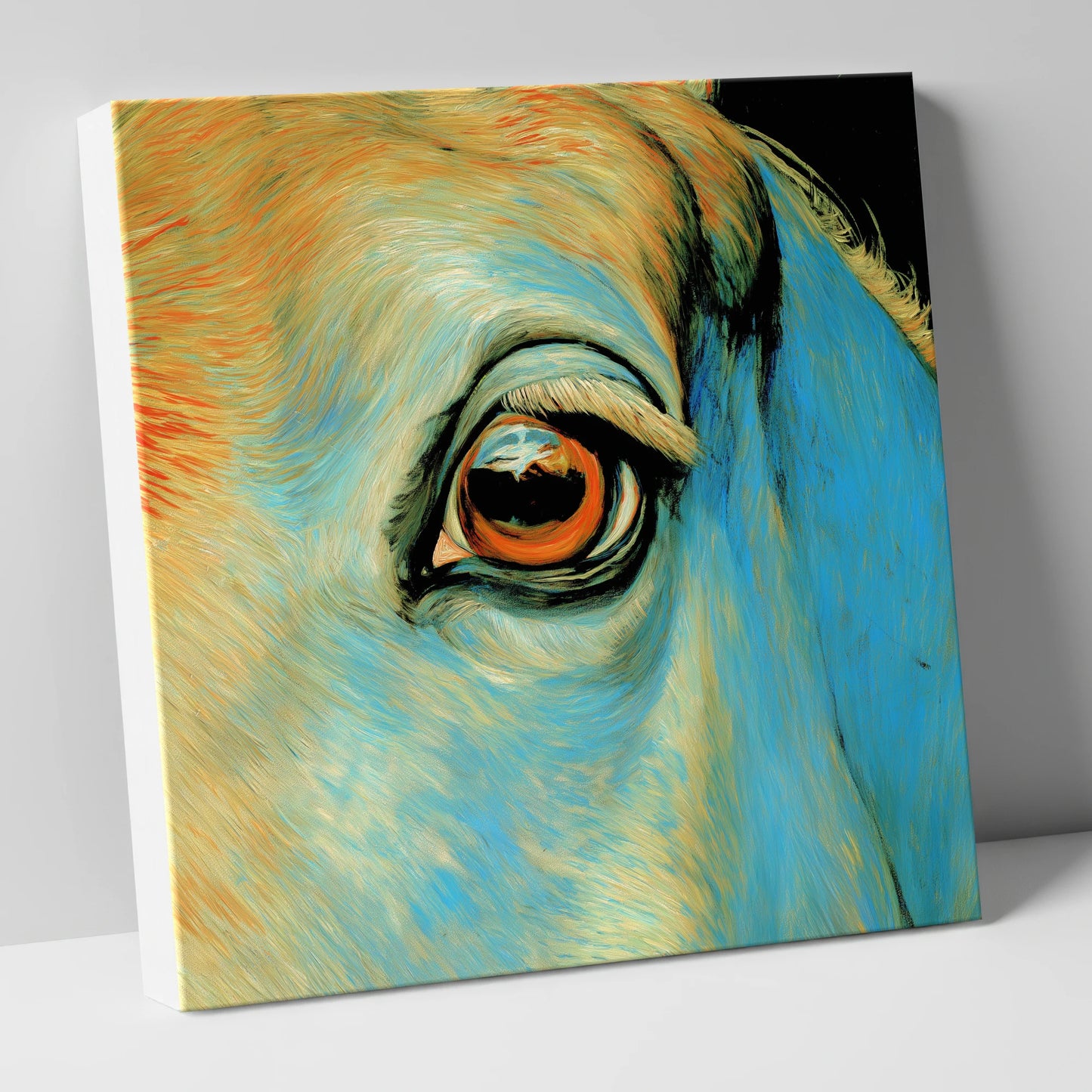 The Azure Gaze horse portrait canvas wall art
