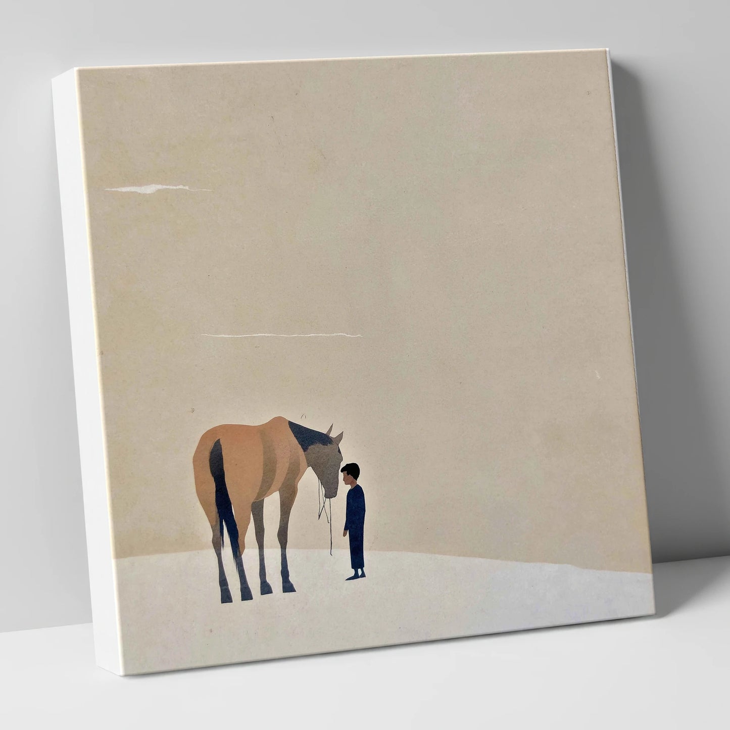 A Quiet Understanding horse & rider canvas wall art