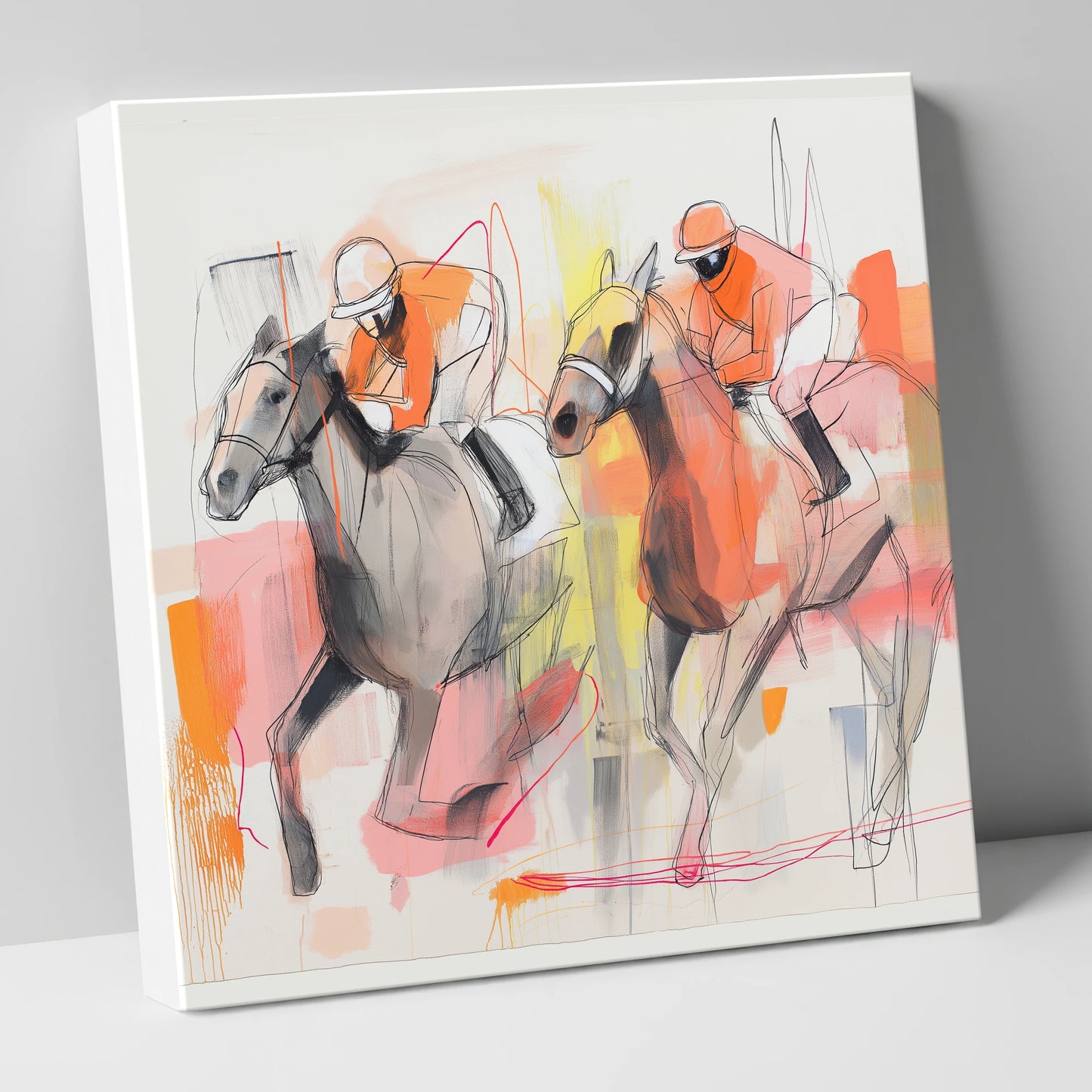 Vibrant Pursuit racing horse canvas wall art
