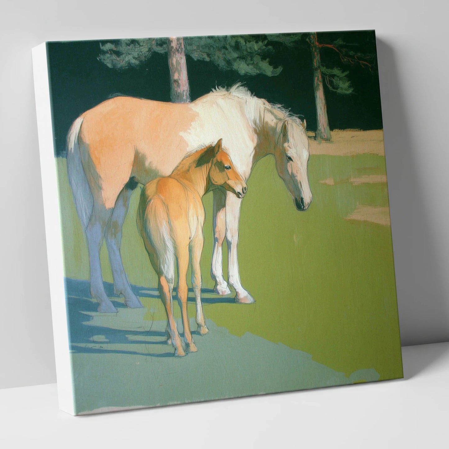 Quiet Pasture Shadows horse landscape canvas wall art