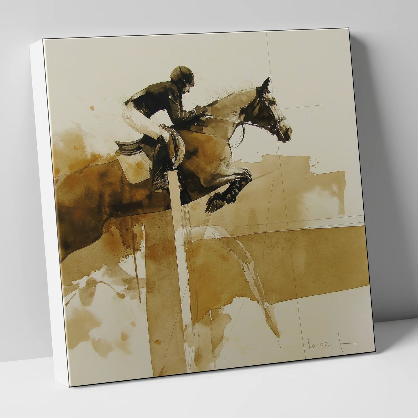 The Perfect Bascule show jumping horse canvas wall art