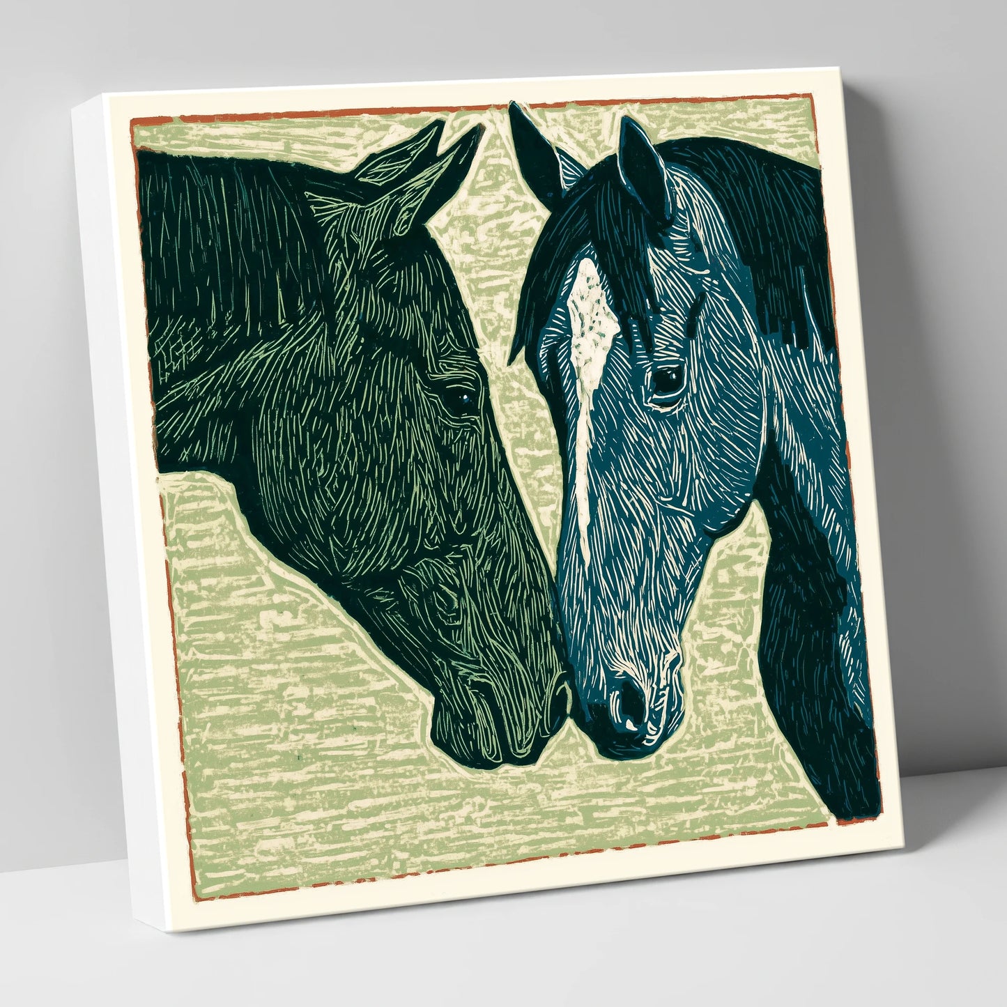 Kindred Spirits horse portrait canvas wall art