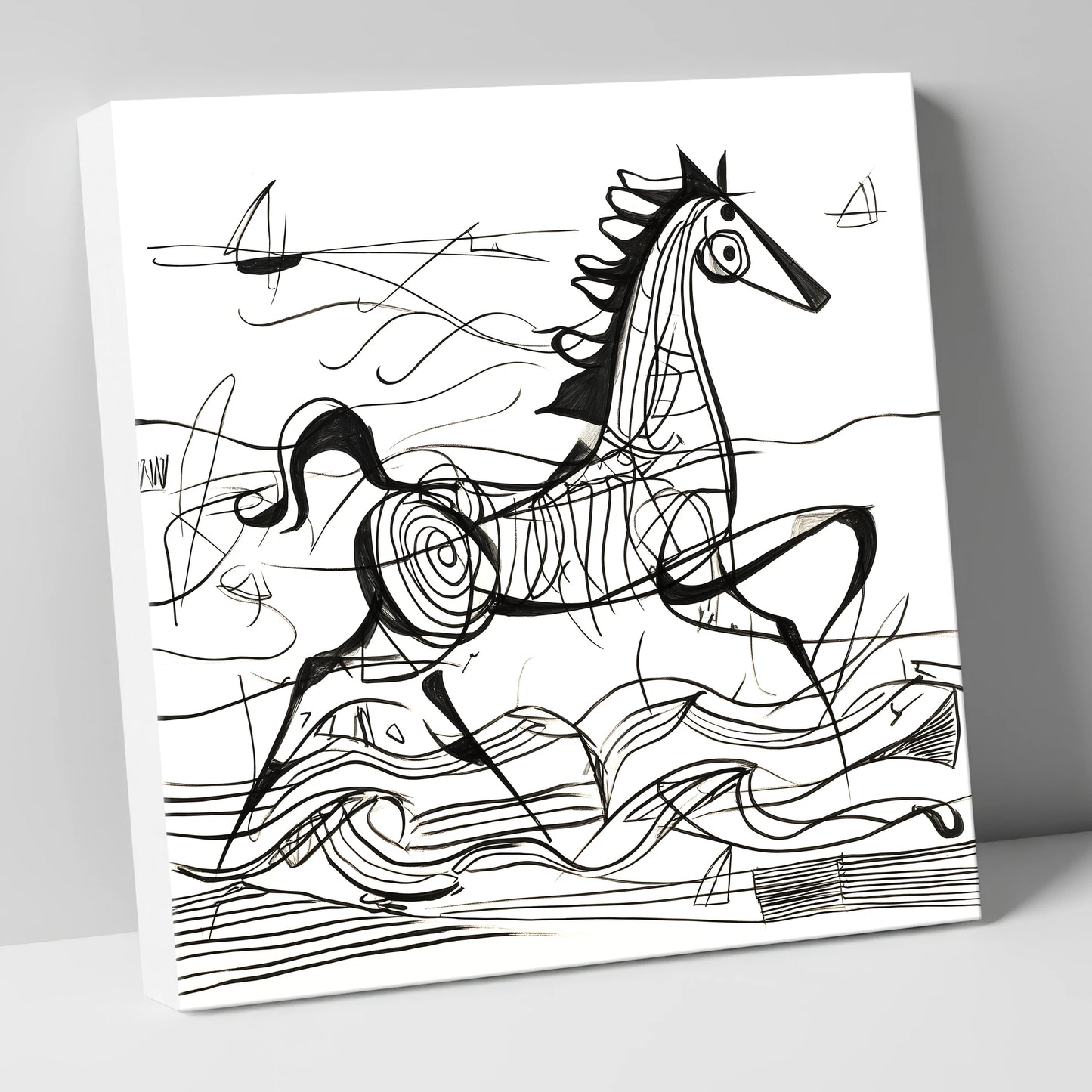 Structural Seaside Canter beach horse canvas wall art