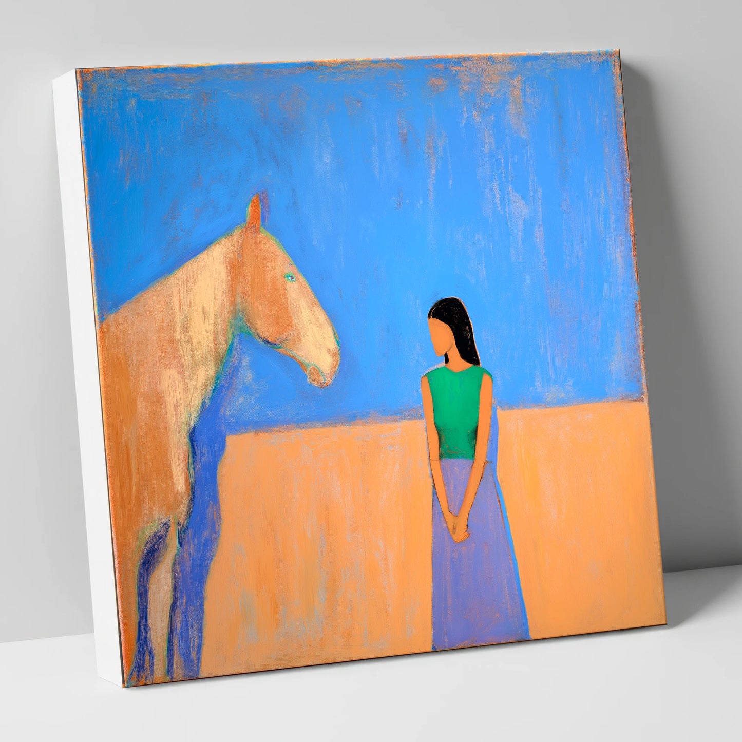 Silent Understanding horse & rider canvas wall art