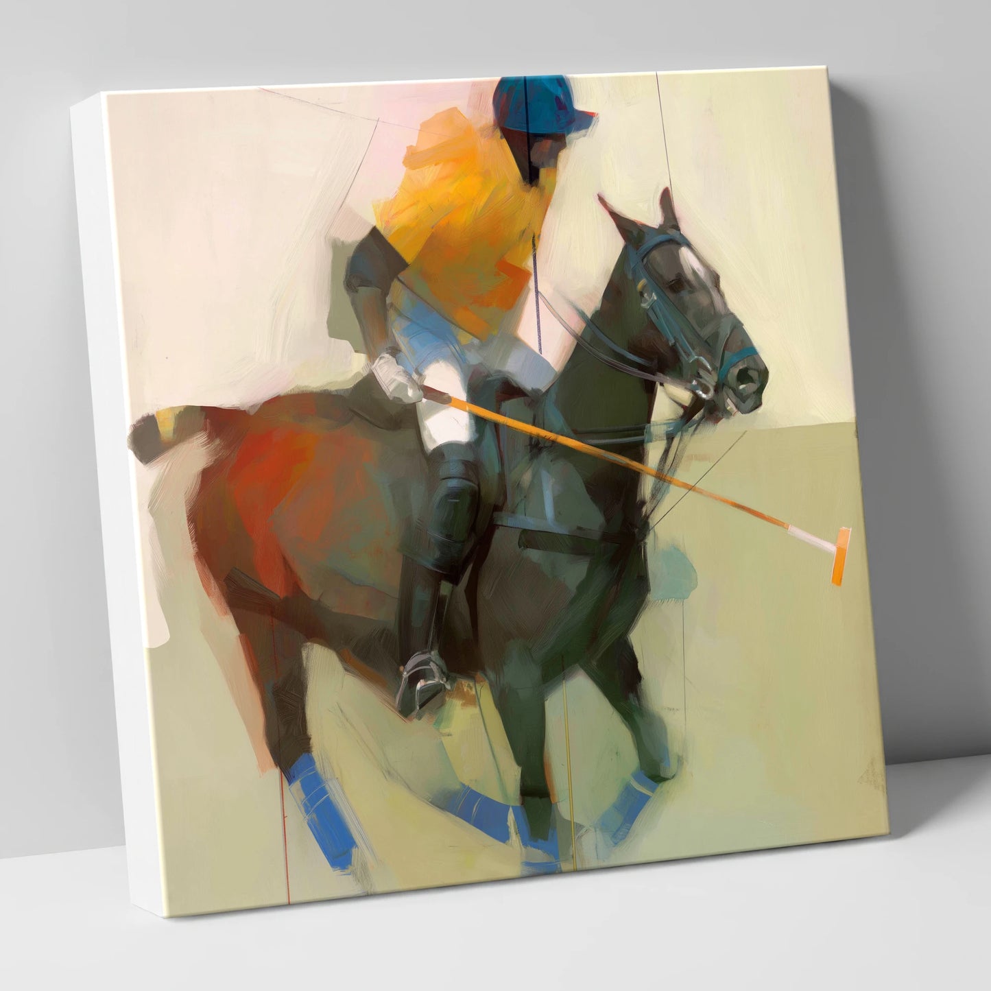 The Offside Drive polo horse canvas wall art