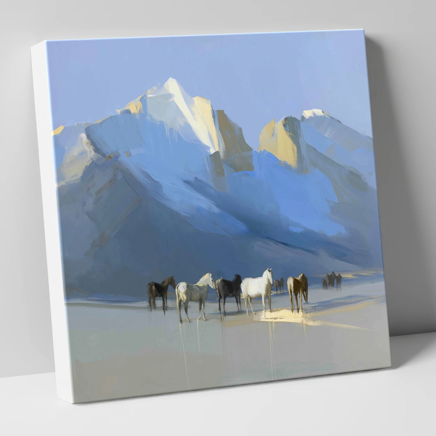 Glacial Heights horse landscape canvas wall art