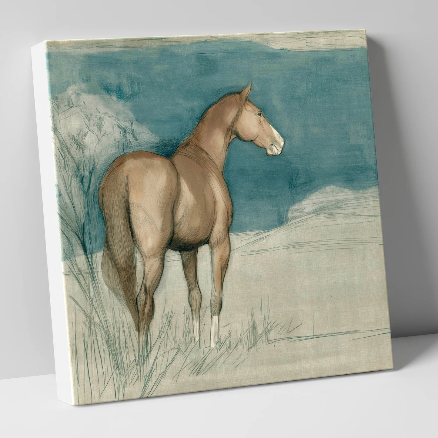 The Quiet Glance horse portrait canvas wall art