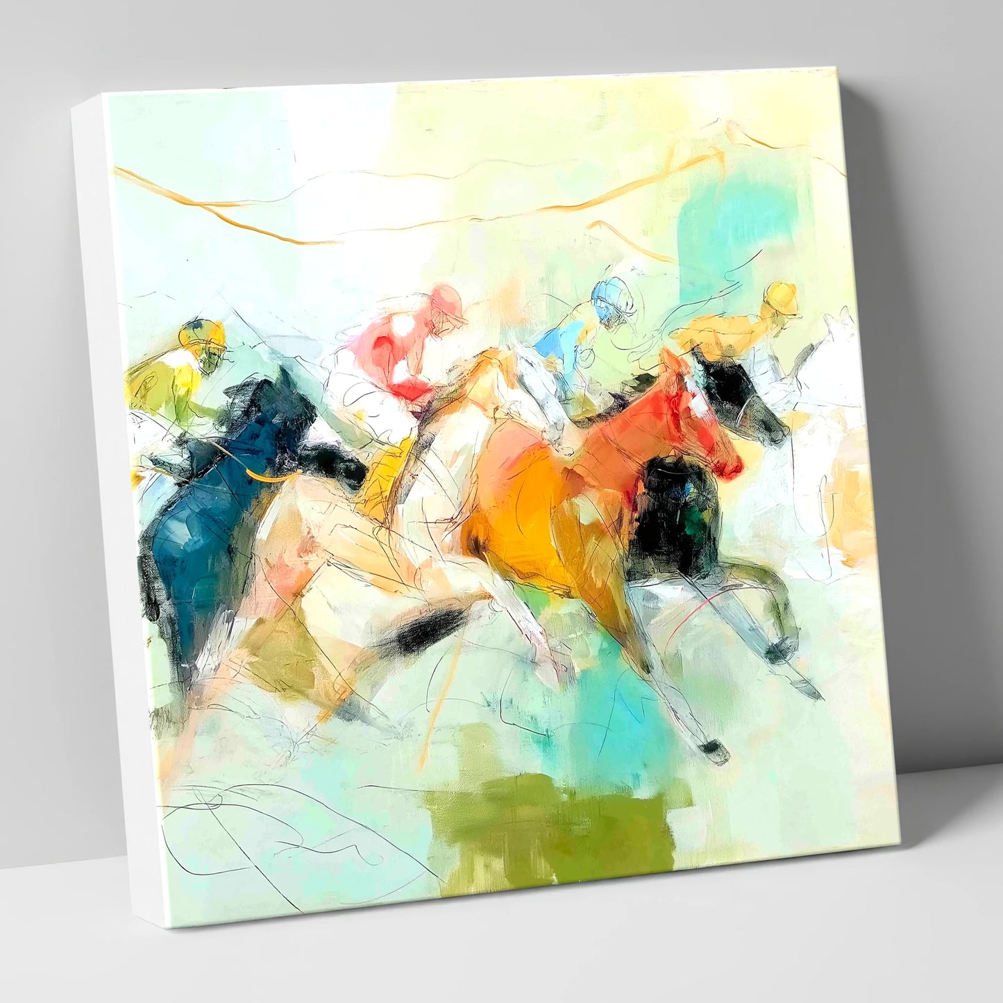 Rush to the Line racing horse canvas wall art
