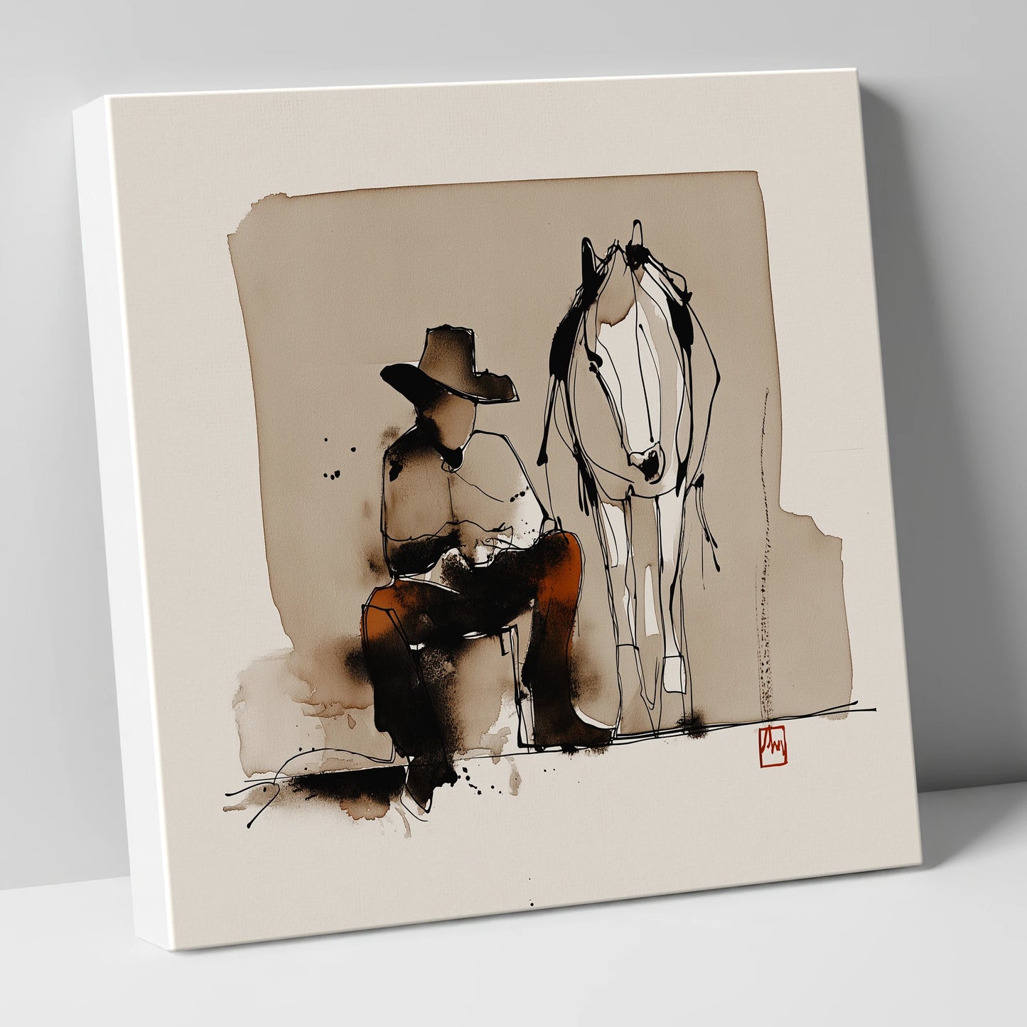 Quiet Western Companions western horse canvas wall art