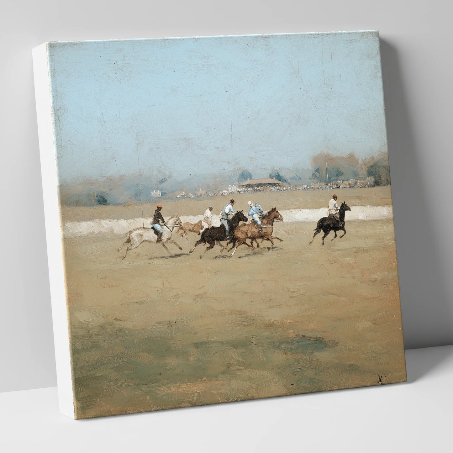 Vintage Polo Charge polo horse canvas wall art