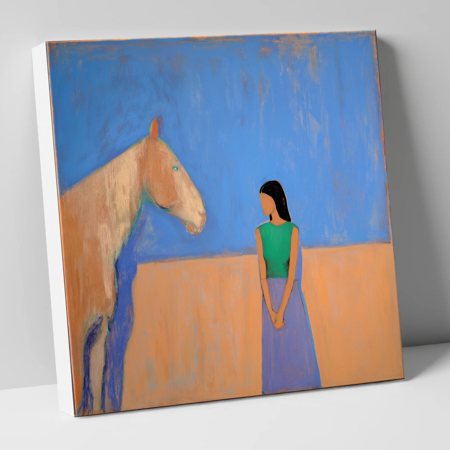 Silent Understanding horse & rider canvas wall art