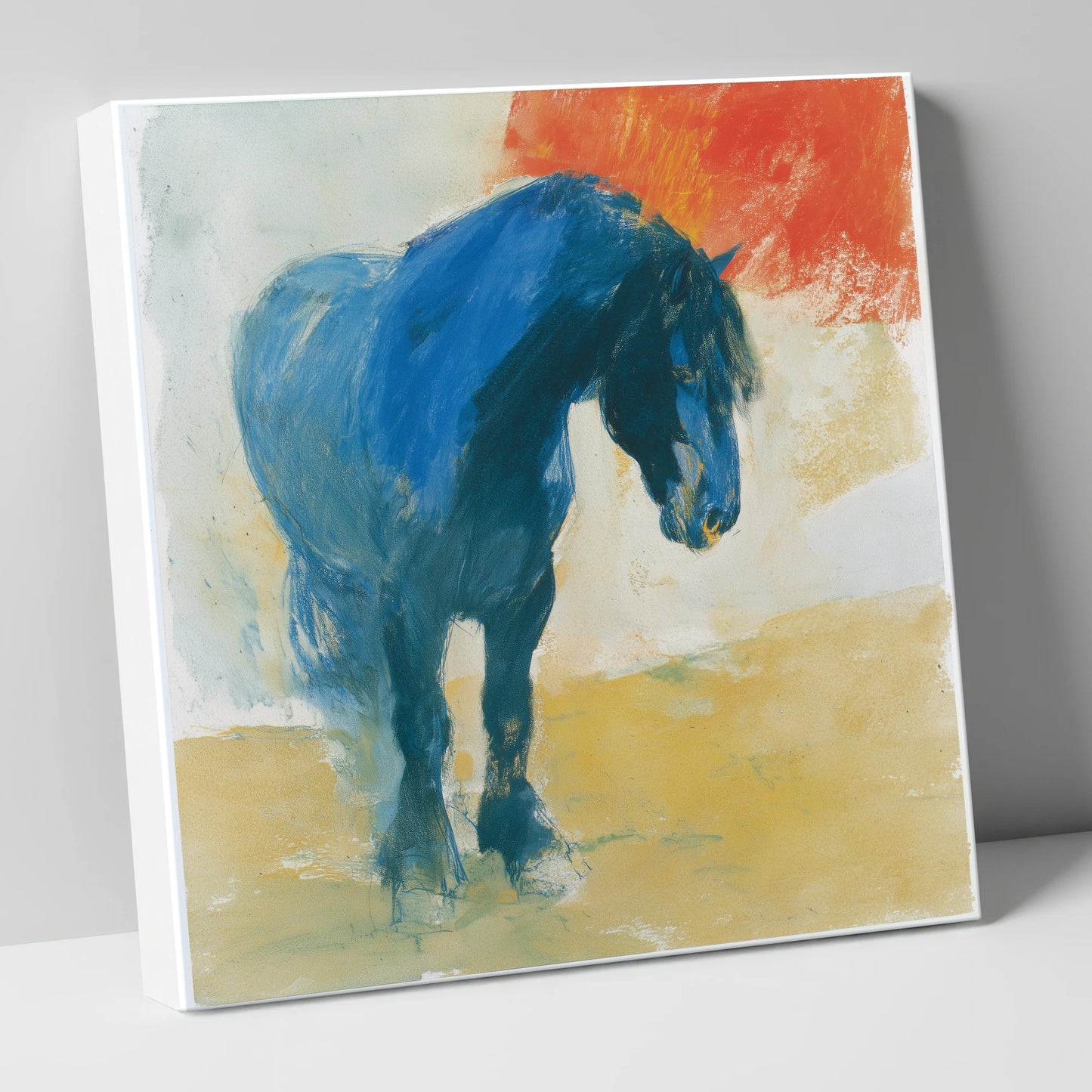 Vivid Cobalt Heavy Horse horse breed canvas wall art
