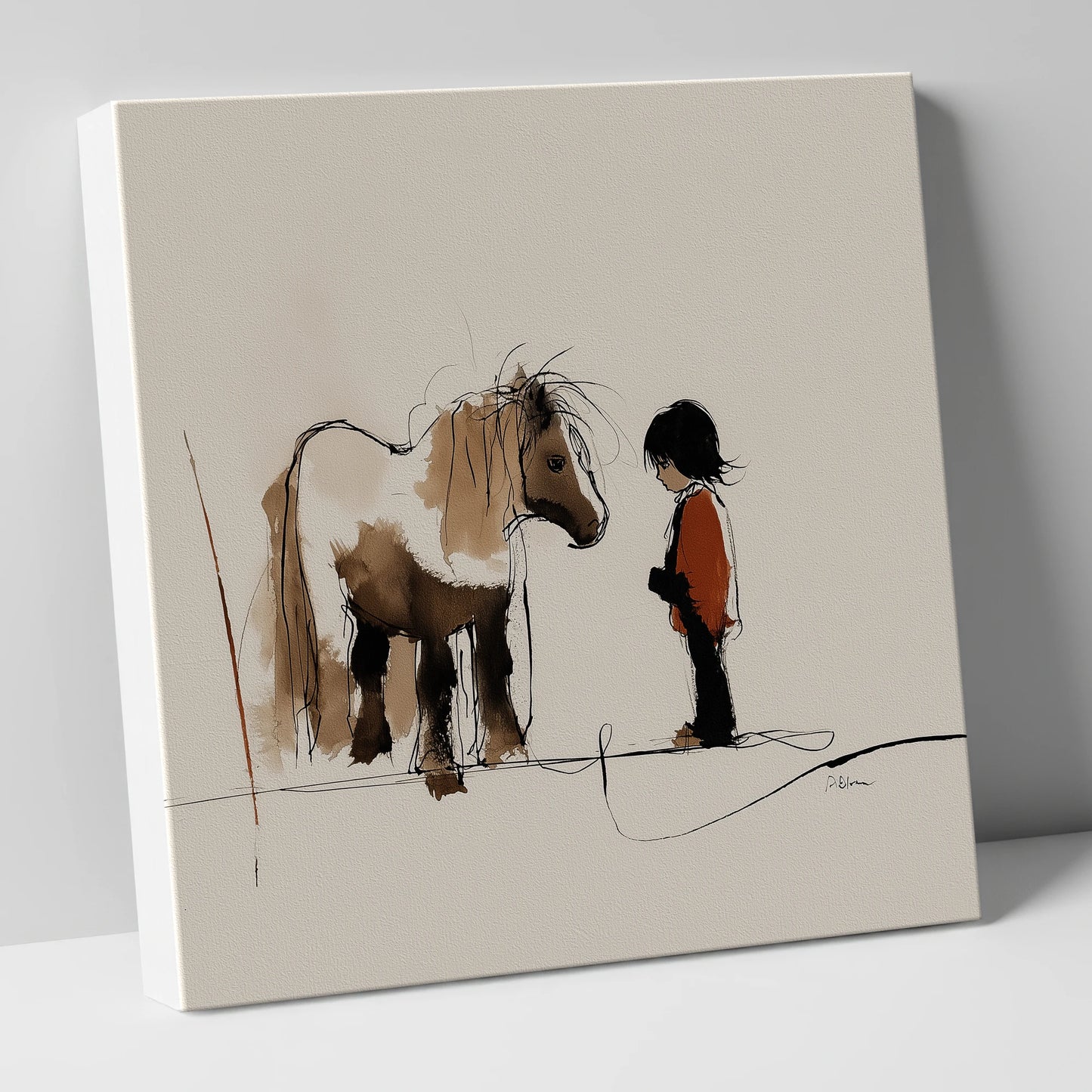 A Quiet Understanding horse & rider canvas wall art