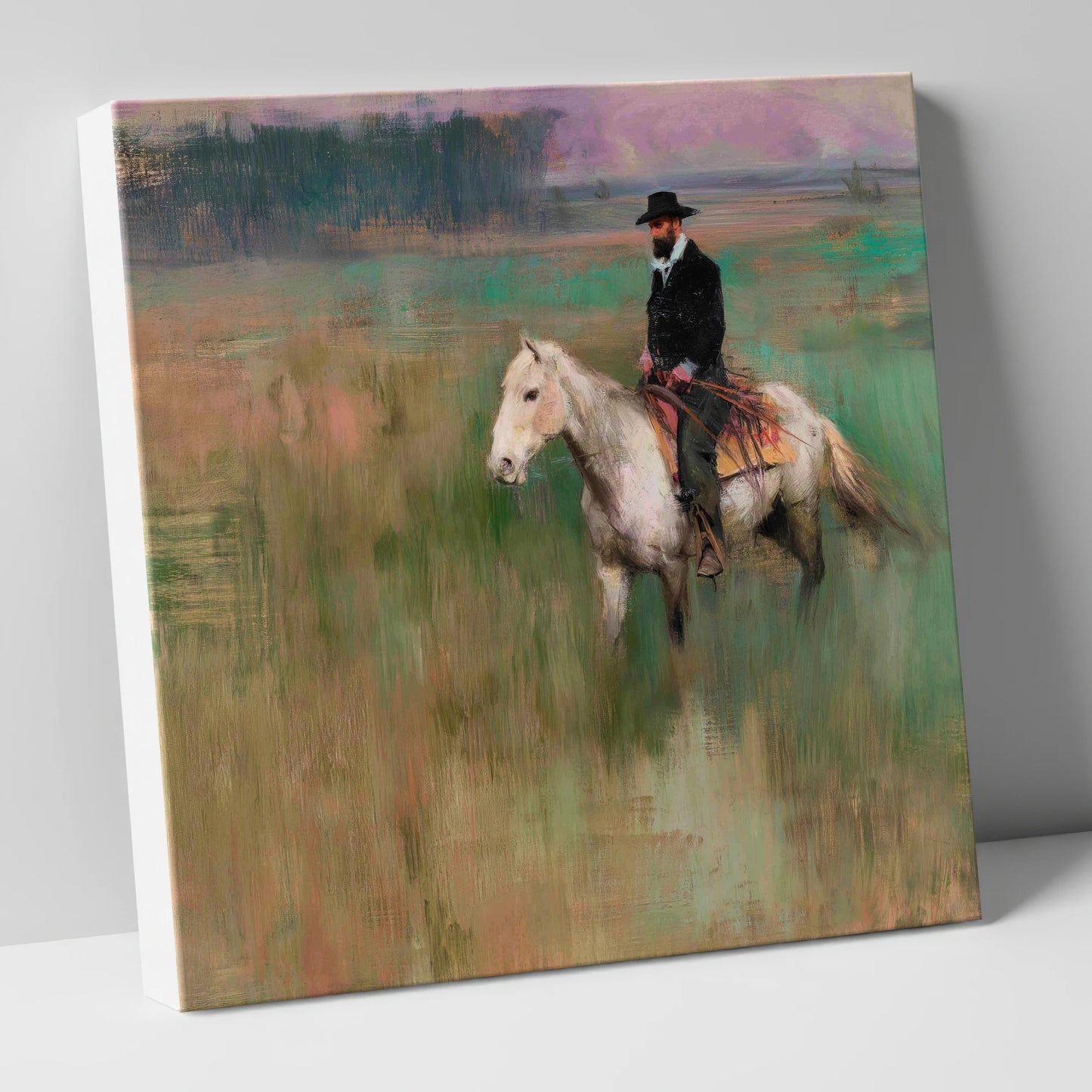 The Quiet Trail western horse canvas wall art