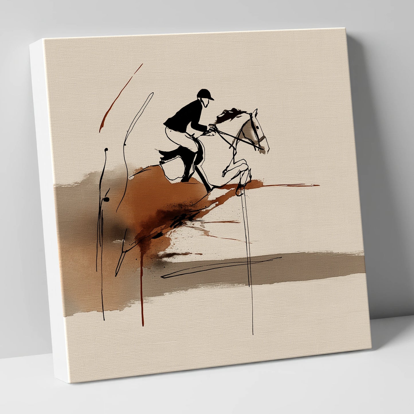 Dynamic Suspension show jumping horse canvas wall art