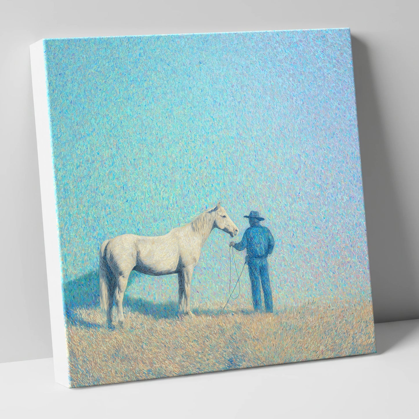The Quiet Plains western horse canvas wall art