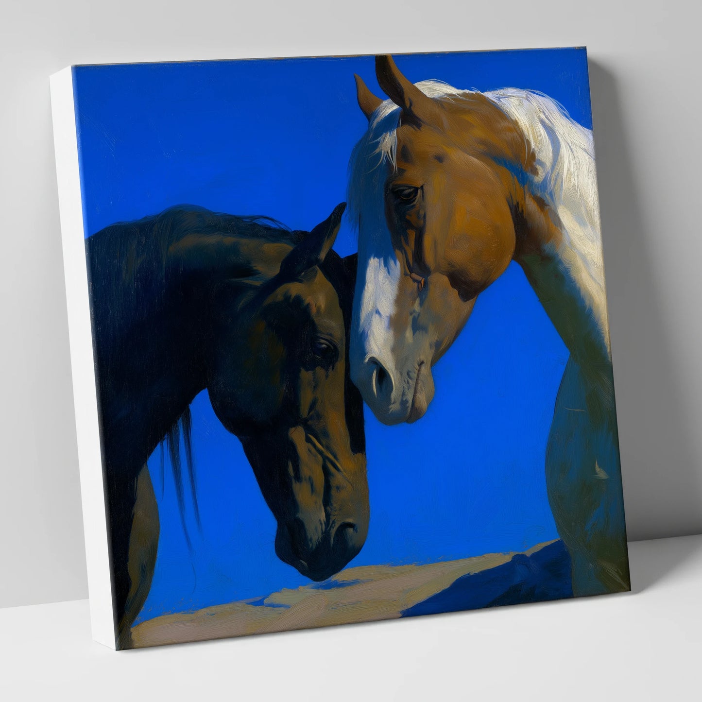 Sunlit Companions horse portrait canvas wall art